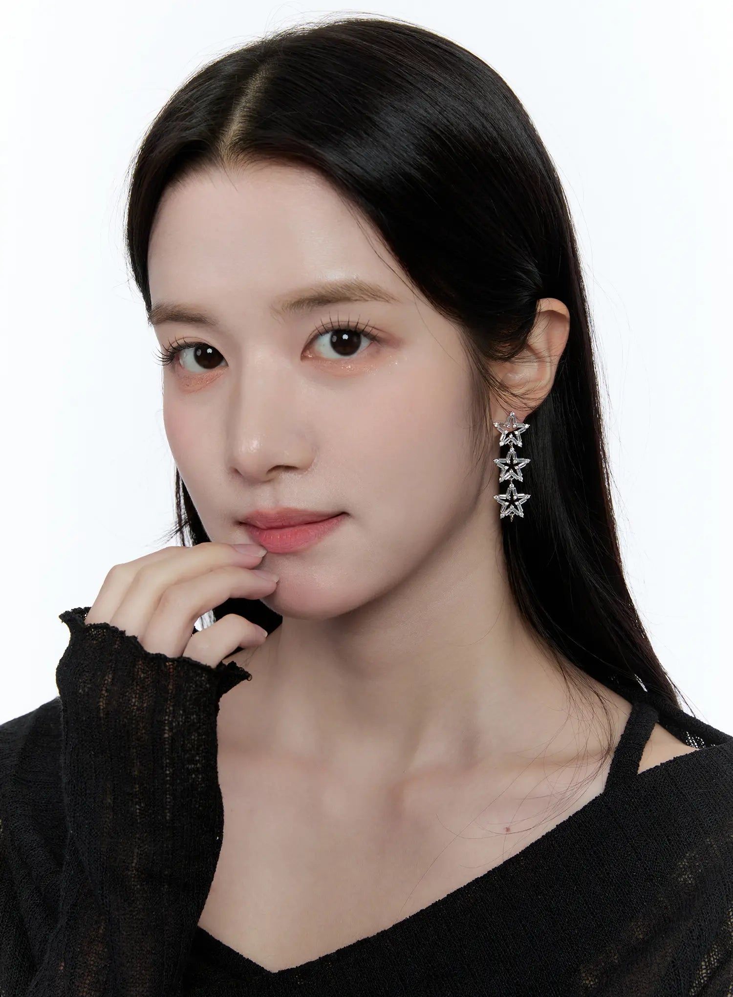 Triple Star Cubic Earrings CC0608