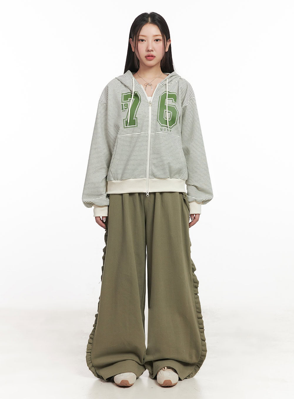 Frill Wide-Leg Sweatpants IM525