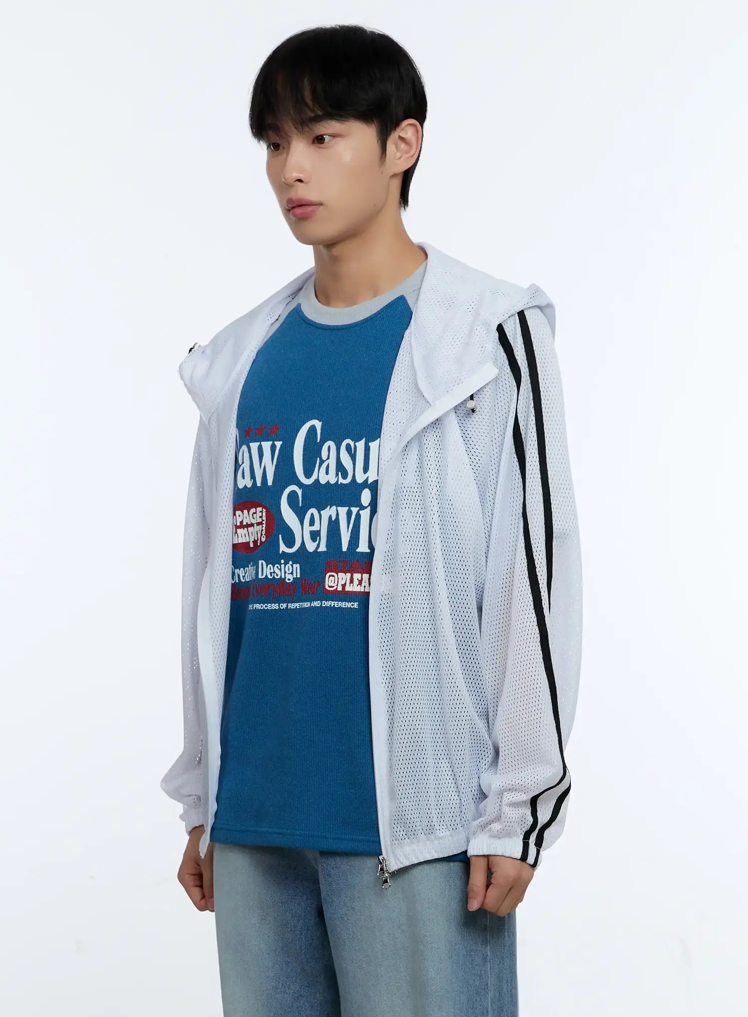 Men's Mesh Zip-Up Hoodie IG519