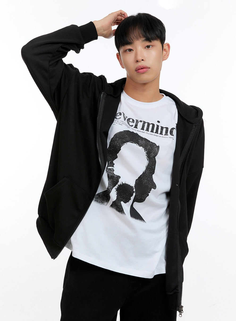 Men's Basic Two-Way Zip-Up Hoodie IG422