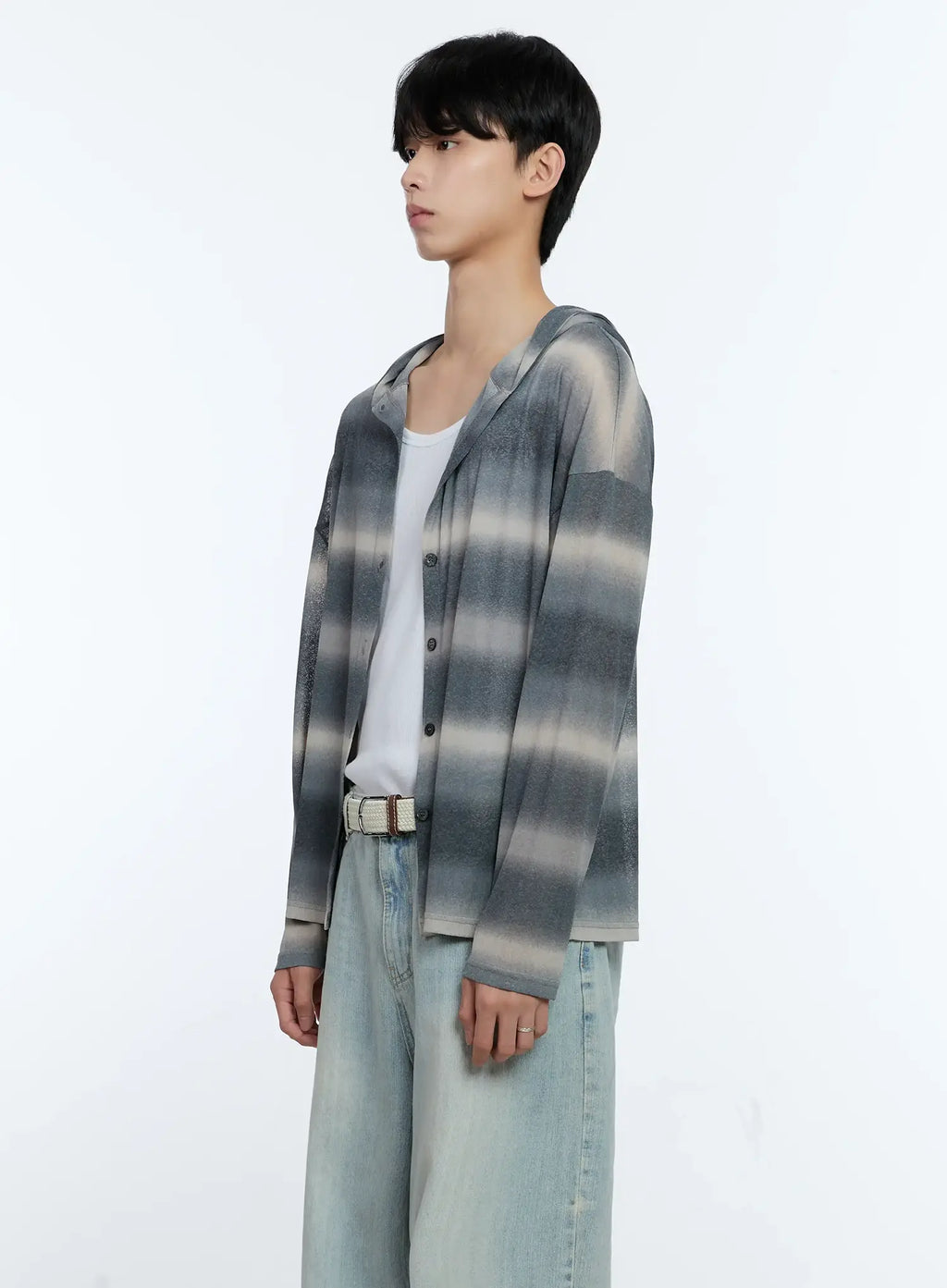 Men's Ombre Striped Zip-Up Jacket IG501