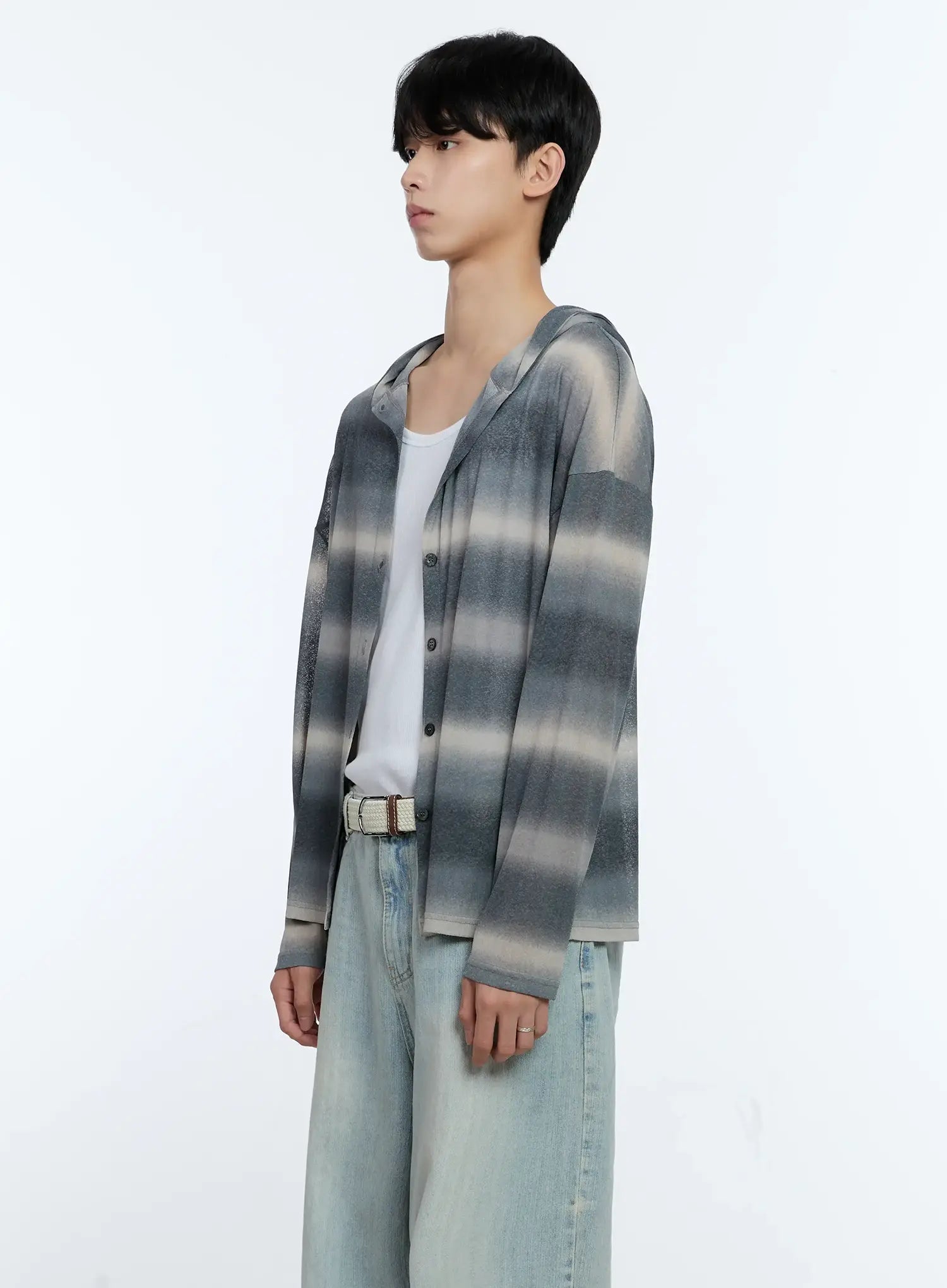 Men's Ombre Striped Zip-Up Jacket IG501