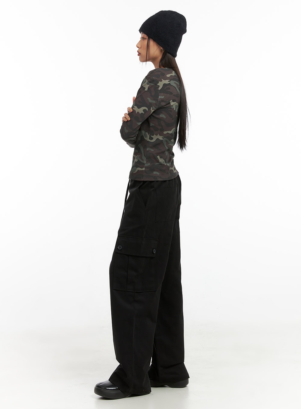 Wide-Fit Cargo Pocket Pants CO424