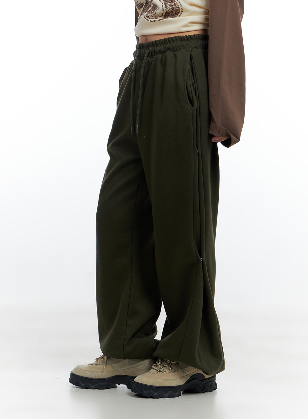 Side-Buttoned Wide-Leg Sweatpants CS424