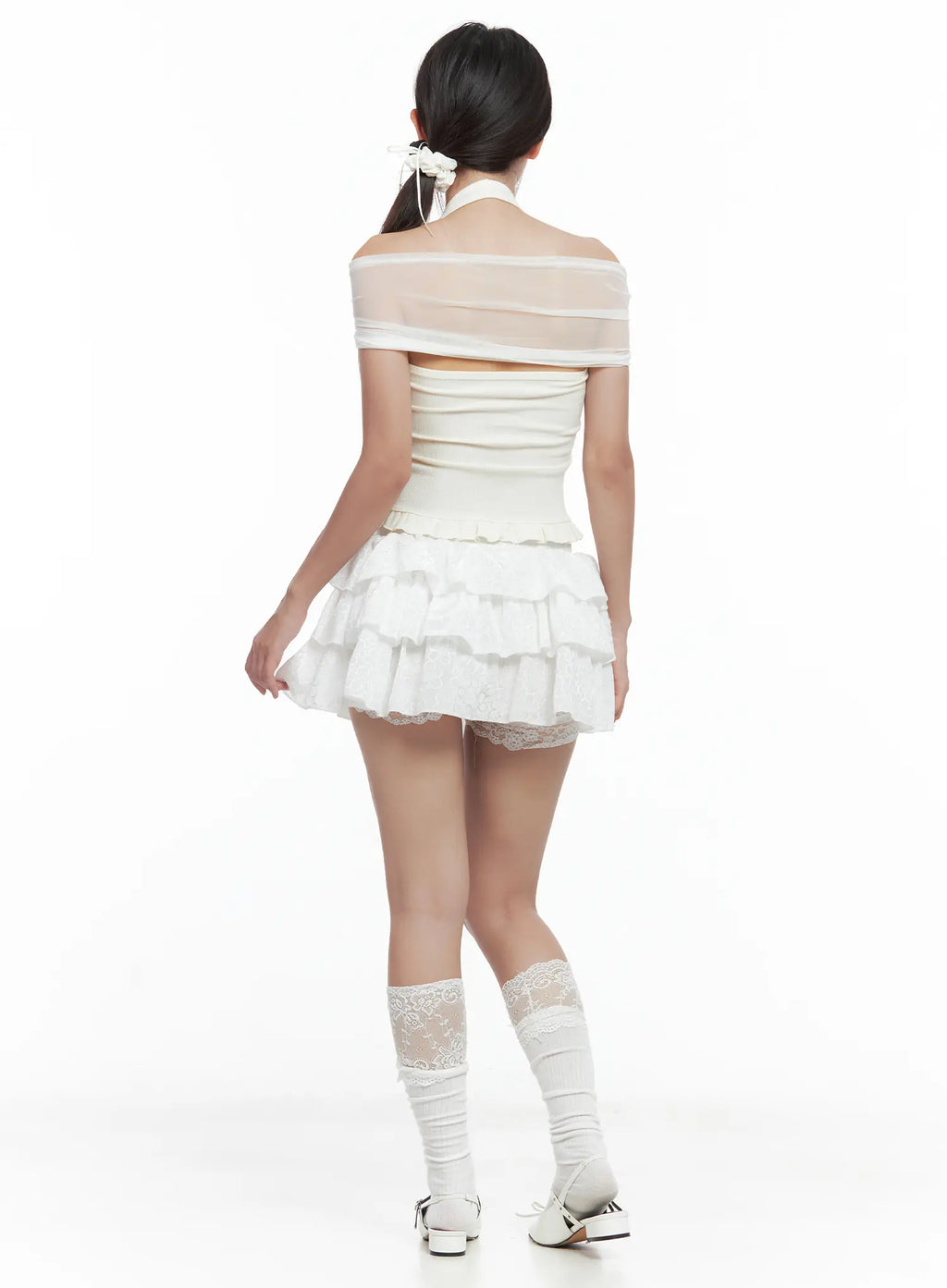 Sheer Layered Halter Tank CL509