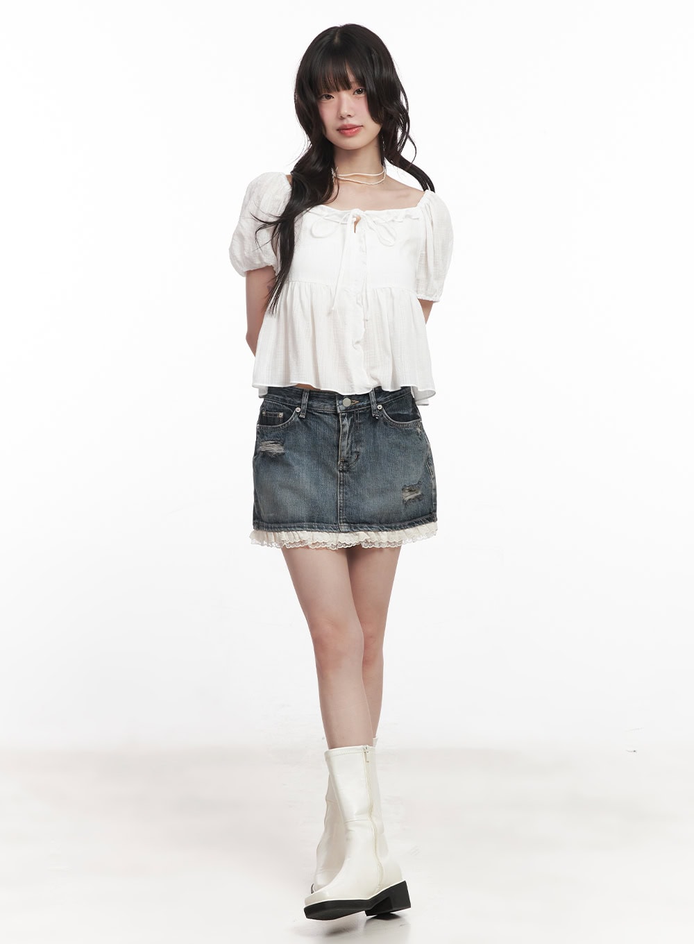 Puffed Short-Sleeve Blouse CY521