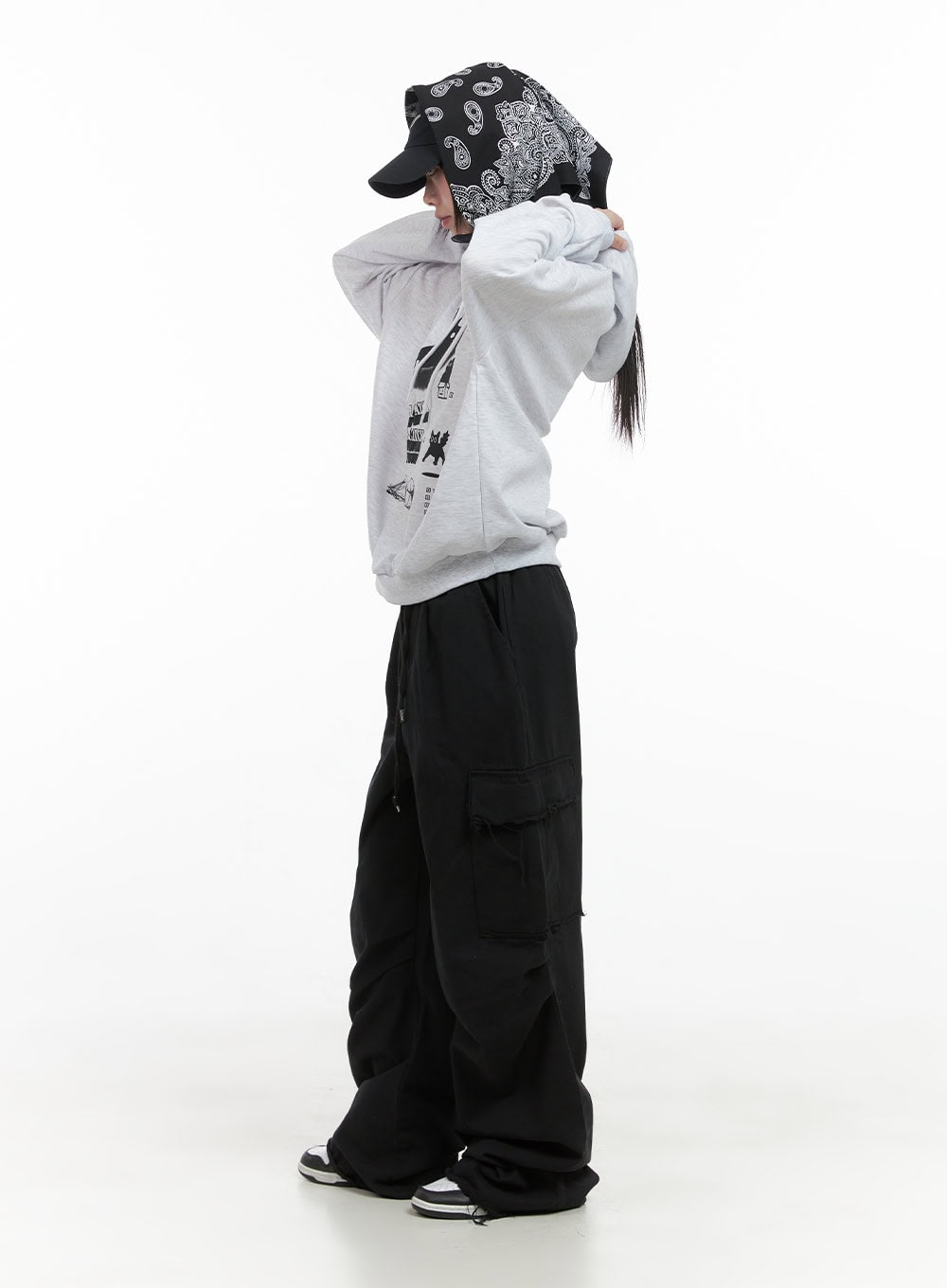 Cotton Banded Waist Cargo Pants CS412