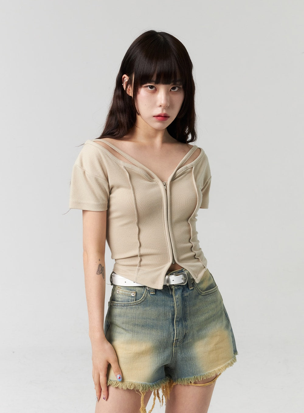 Short Sleeve Zip-Up CL314