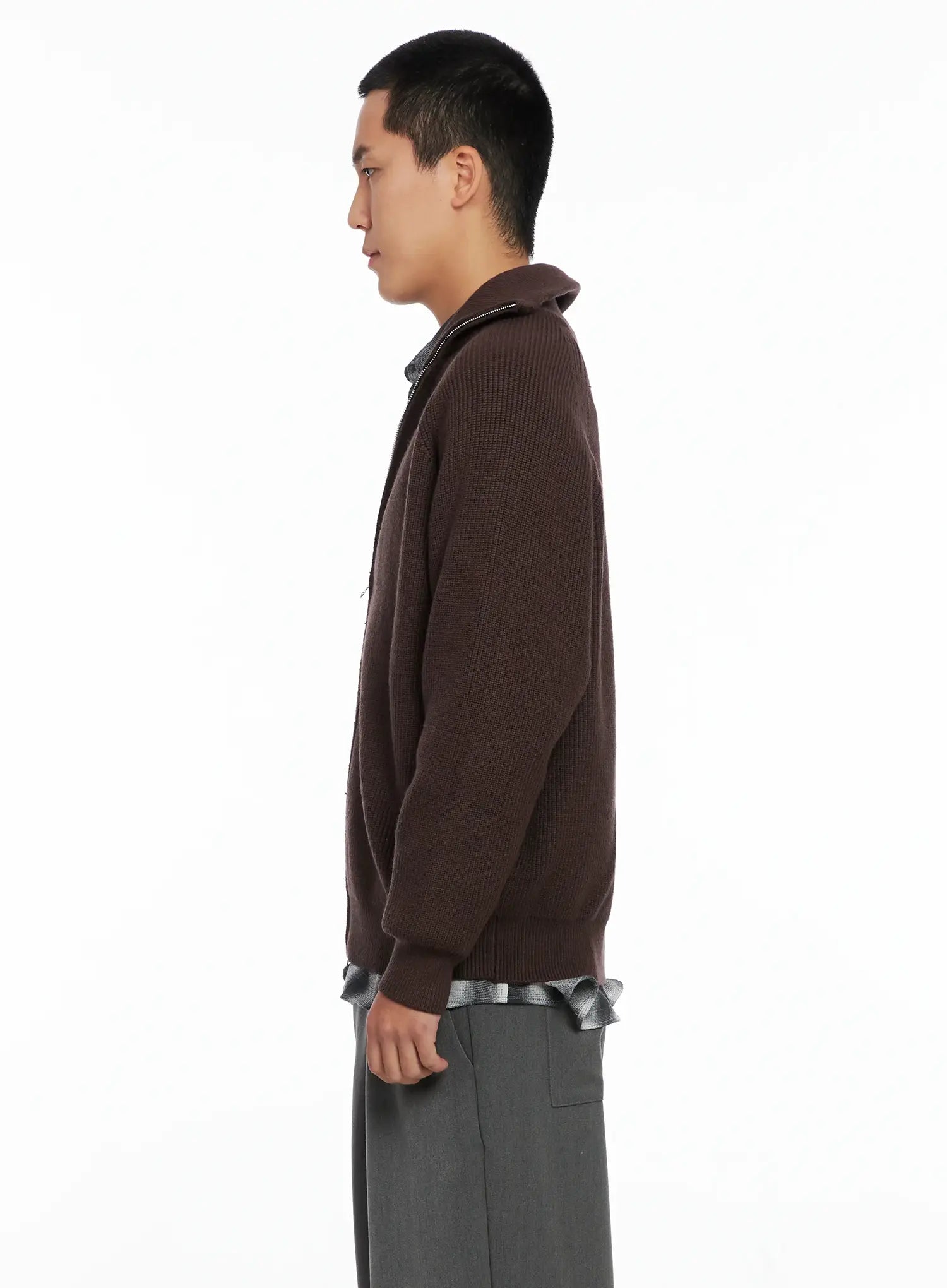 Men's Knit Zip-Up Sweater IS502