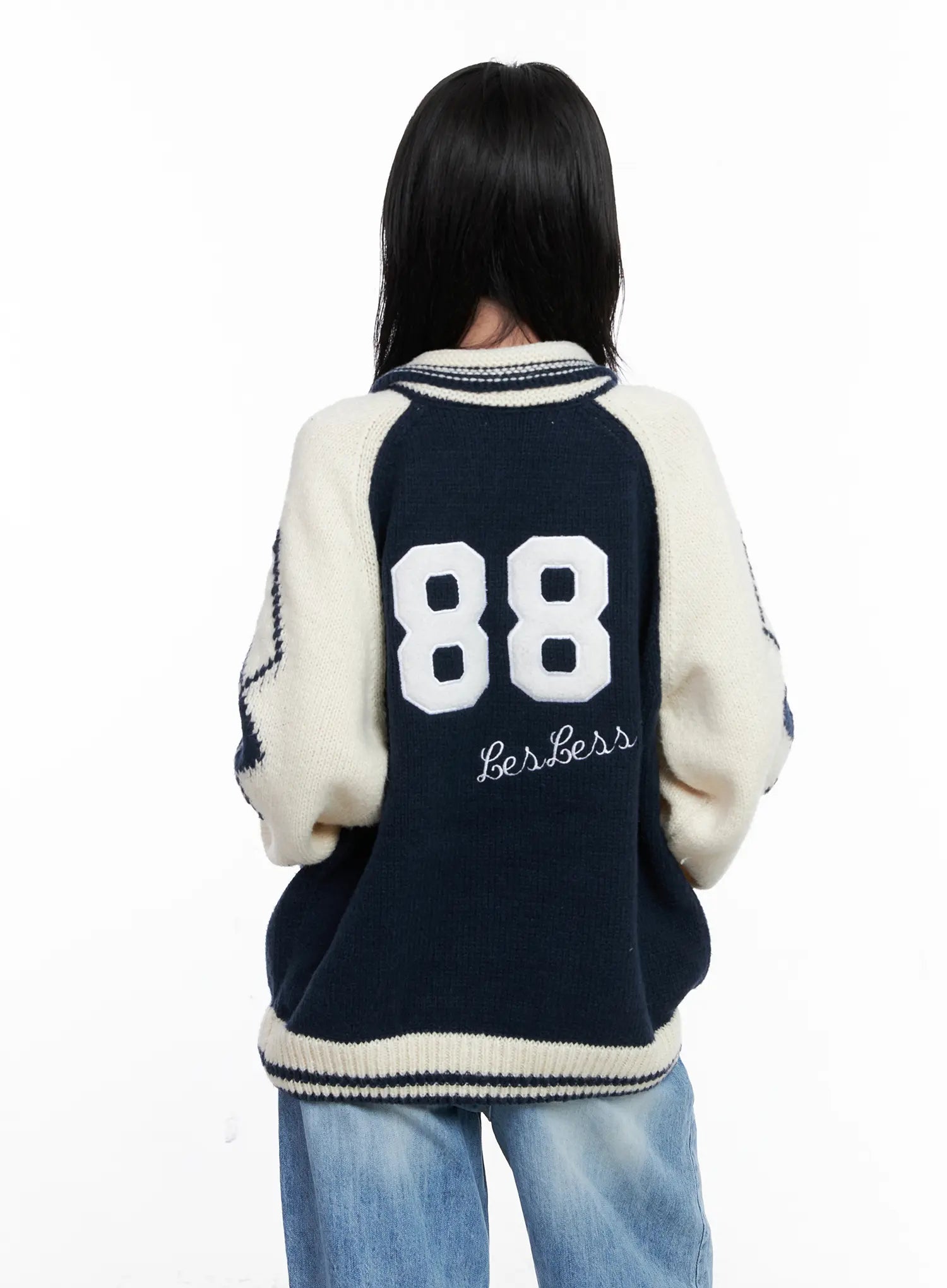 Varsity Knit Buttoned Cardigan CS529