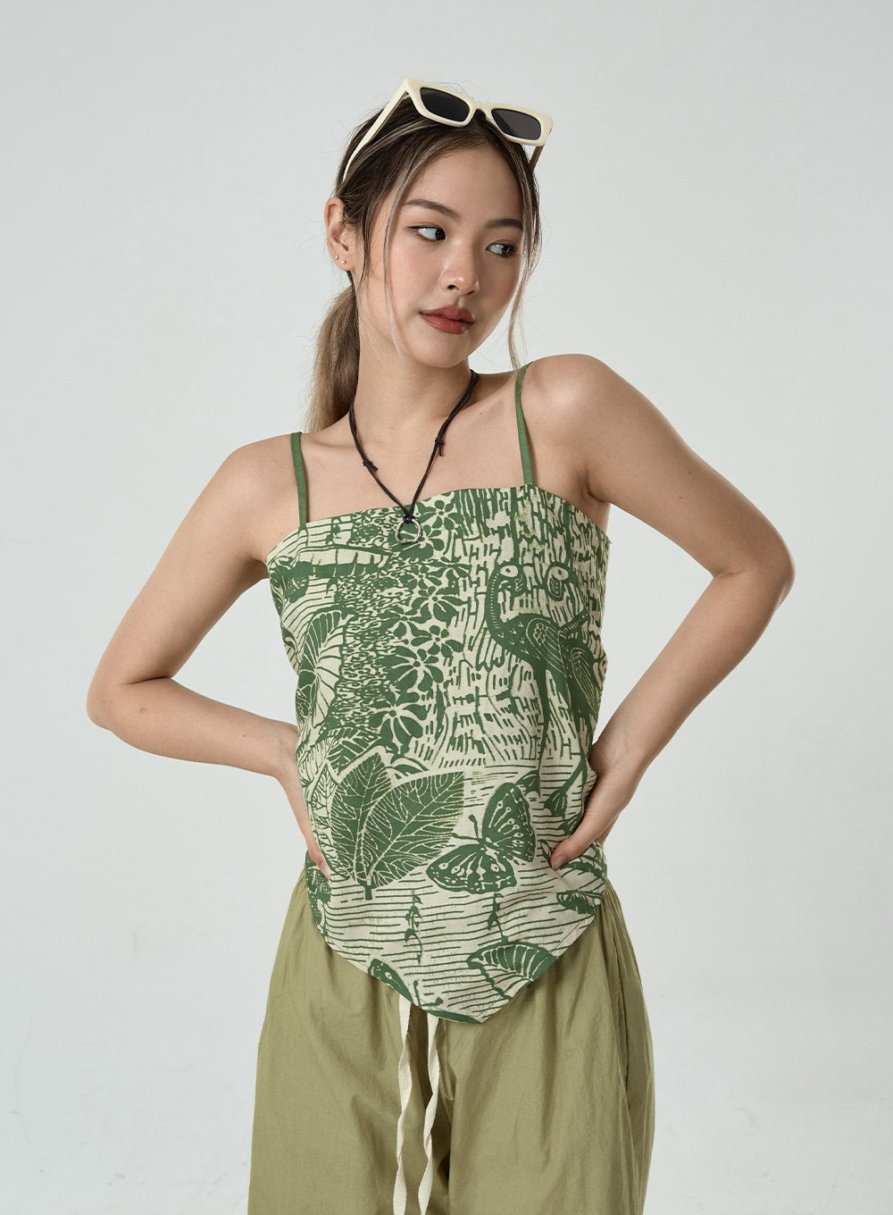 Leaves Scarf Cami Top CU6