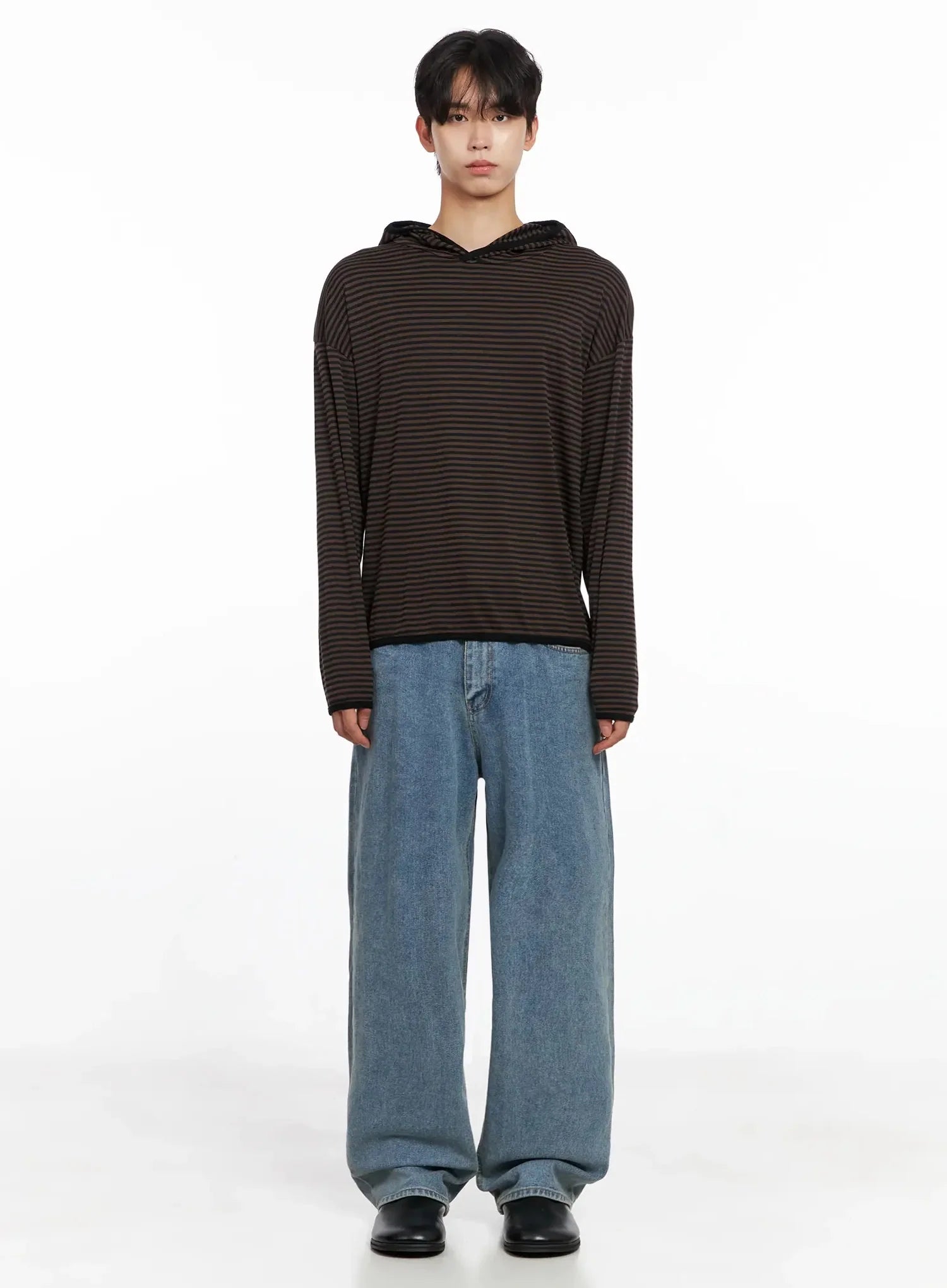 Men's Striped Hooded Long Sleeve IO517