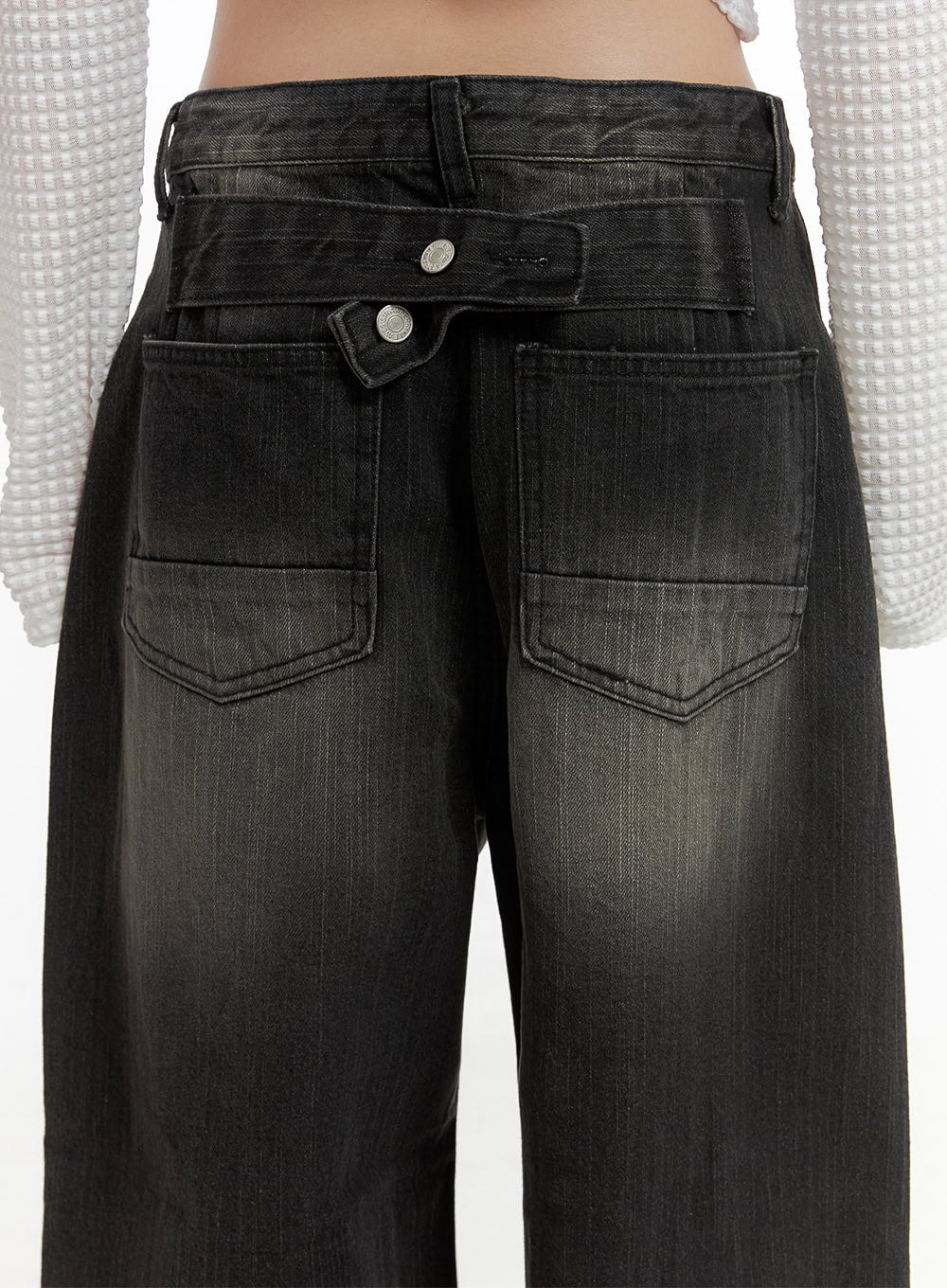 Sage Back-Buttoned Wide Pants CS430