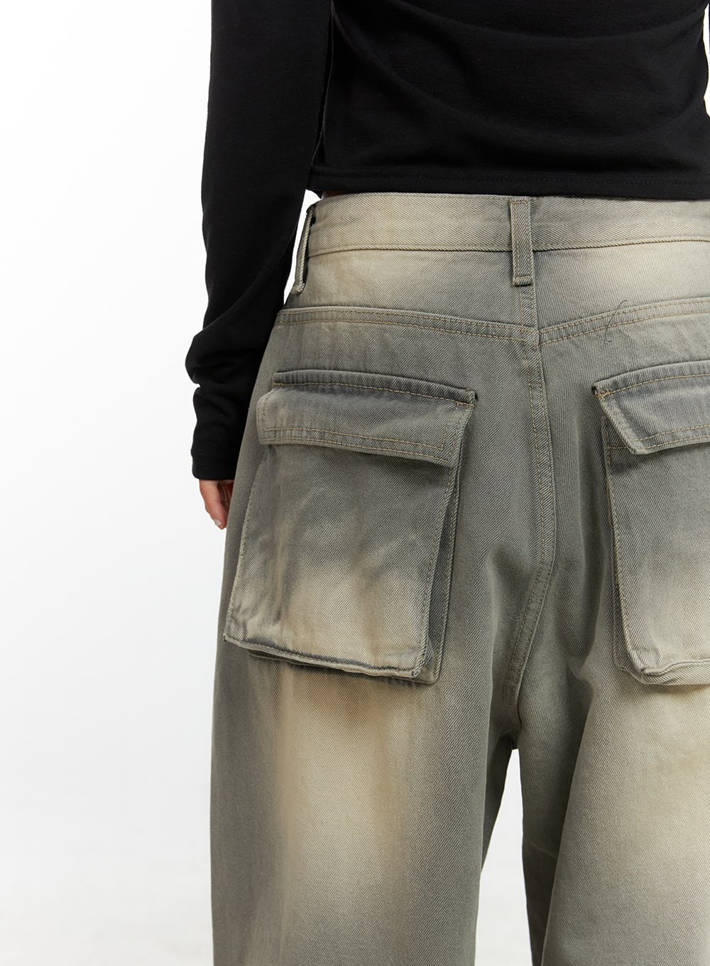 Edie Wide-Leg Denim Pocket Jeans CS425