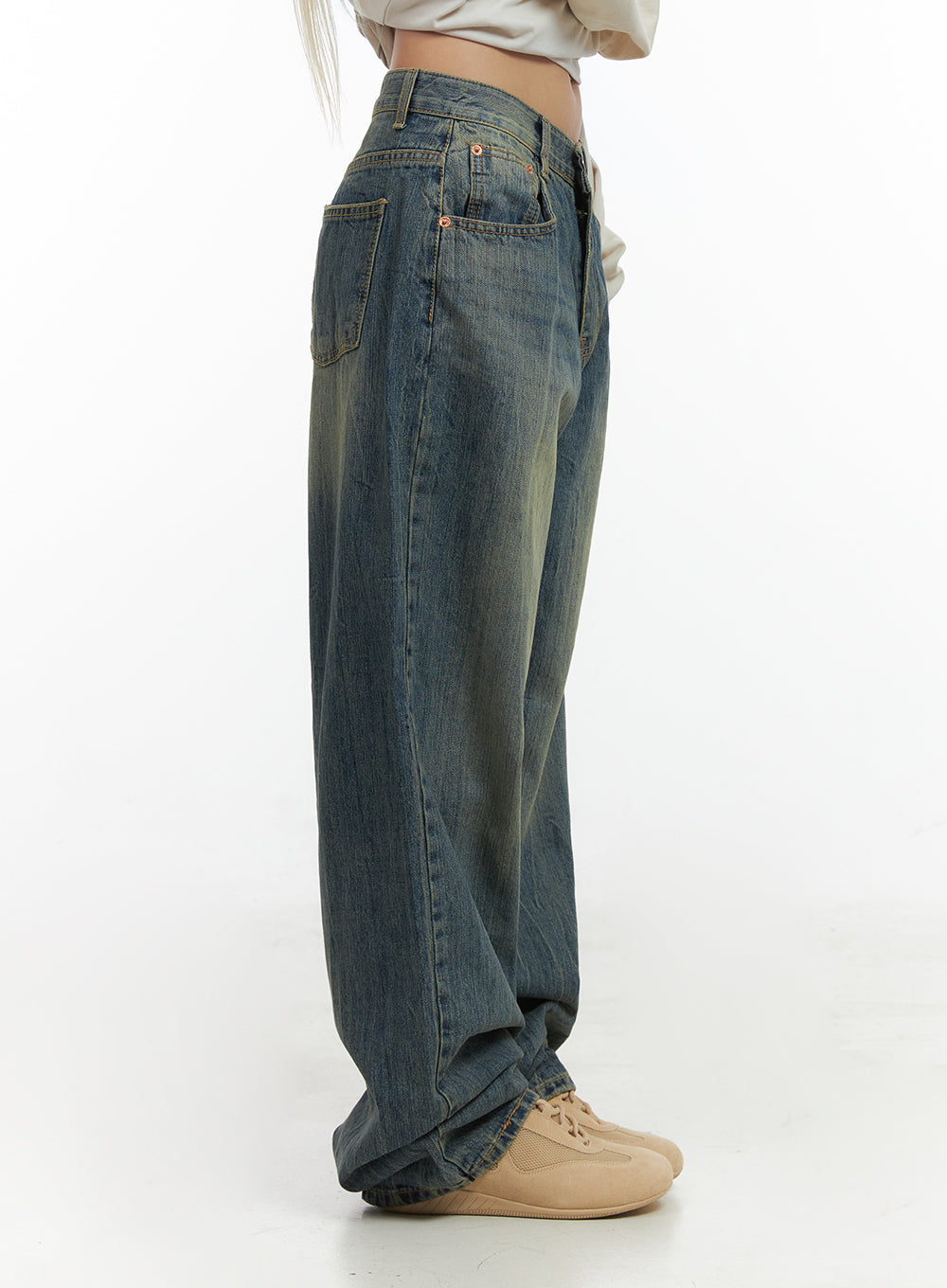 Thea Baggy Jeans in Washed Blue CO415