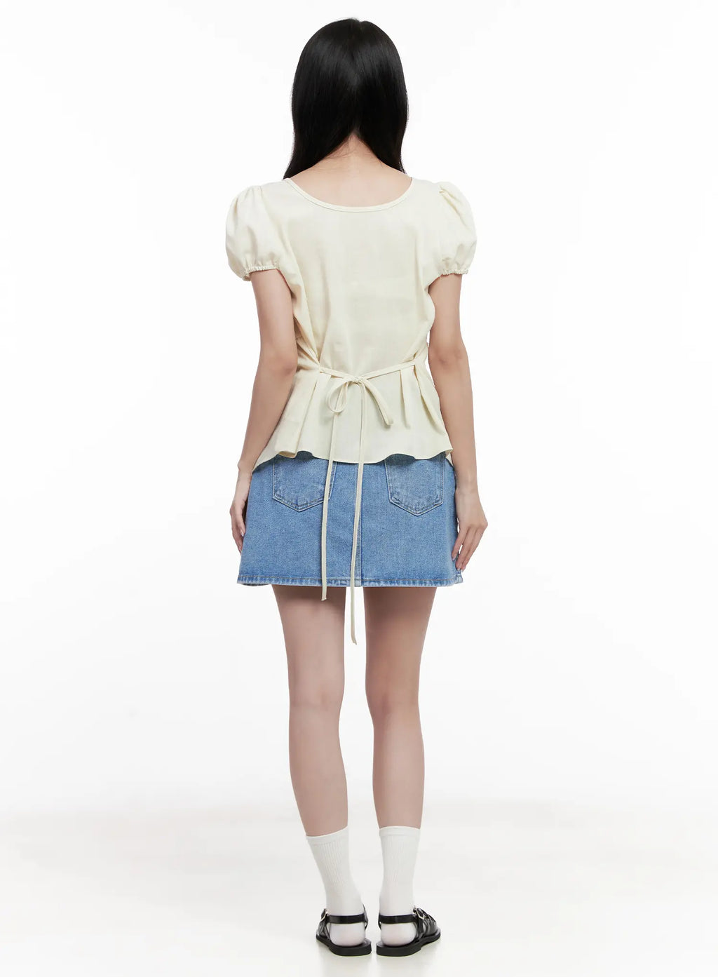 V-Neck Puff-Sleeve Summer Top CL516