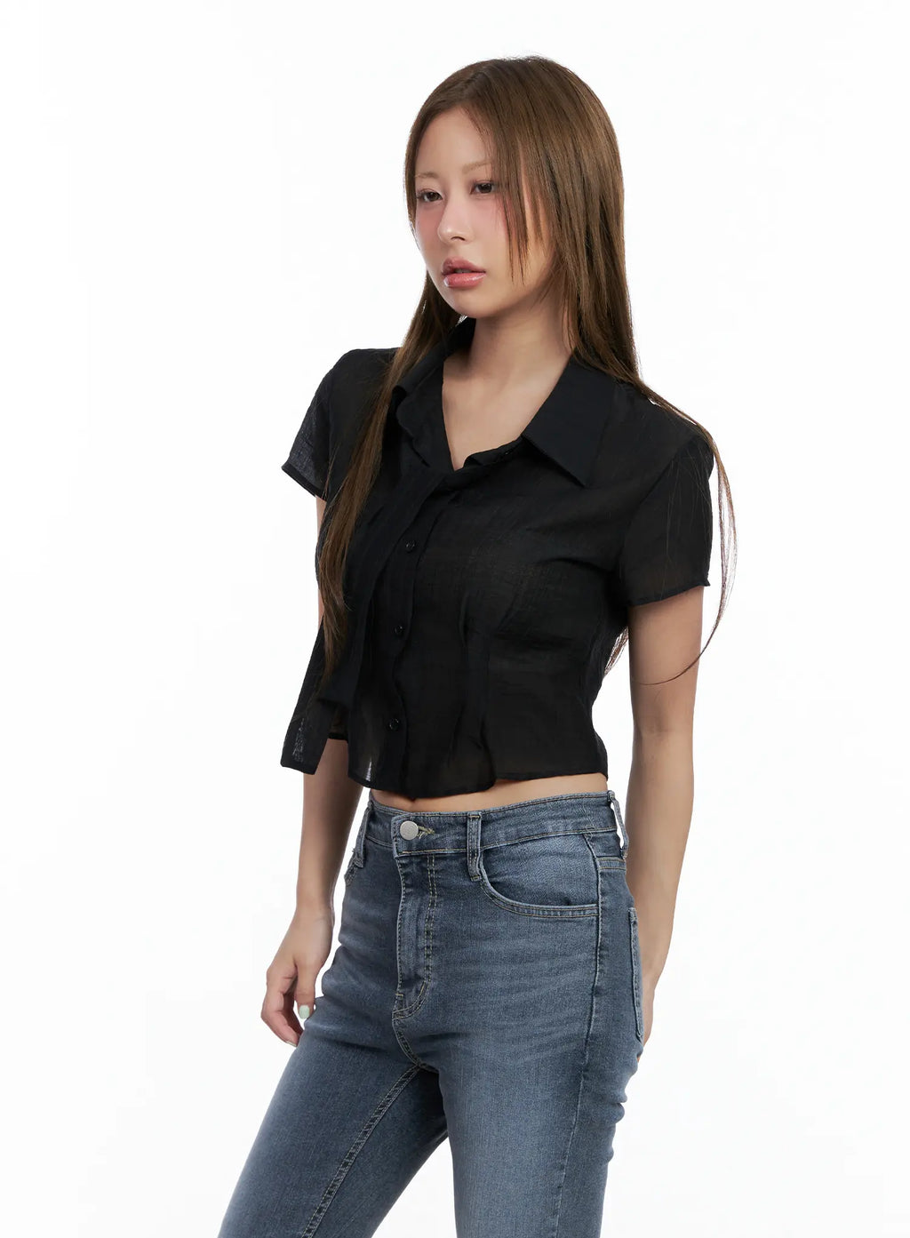 Chic Tie Crop Blouse CL510