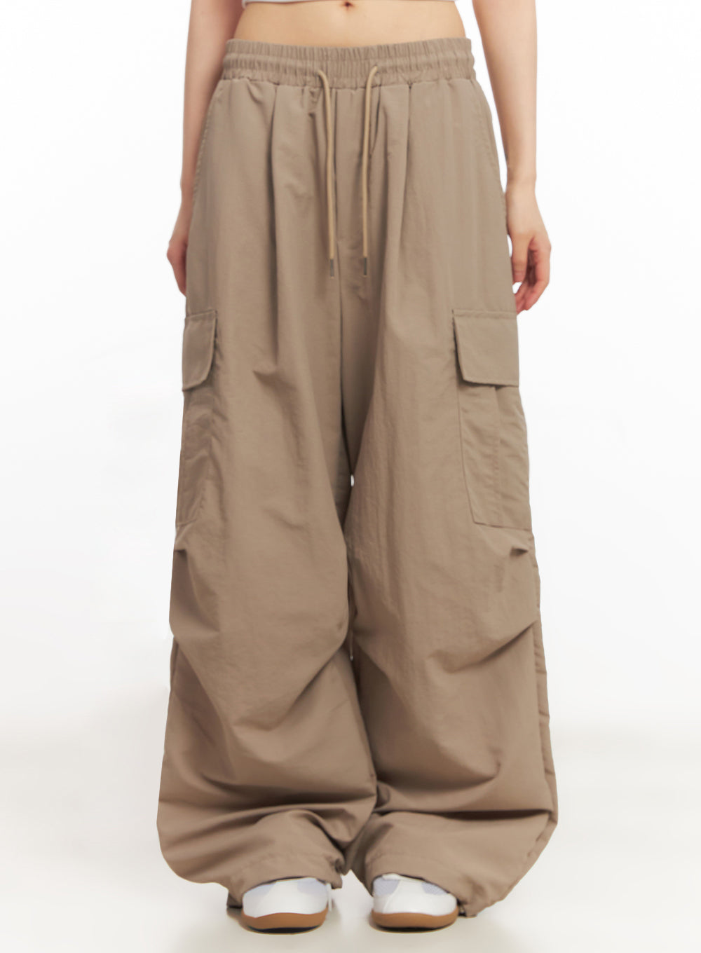 Cargo Wide-Leg Windbreaker Pants IY502