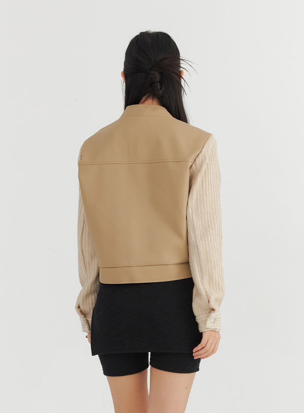 Two-Tone Faux Leather Jacket CO325