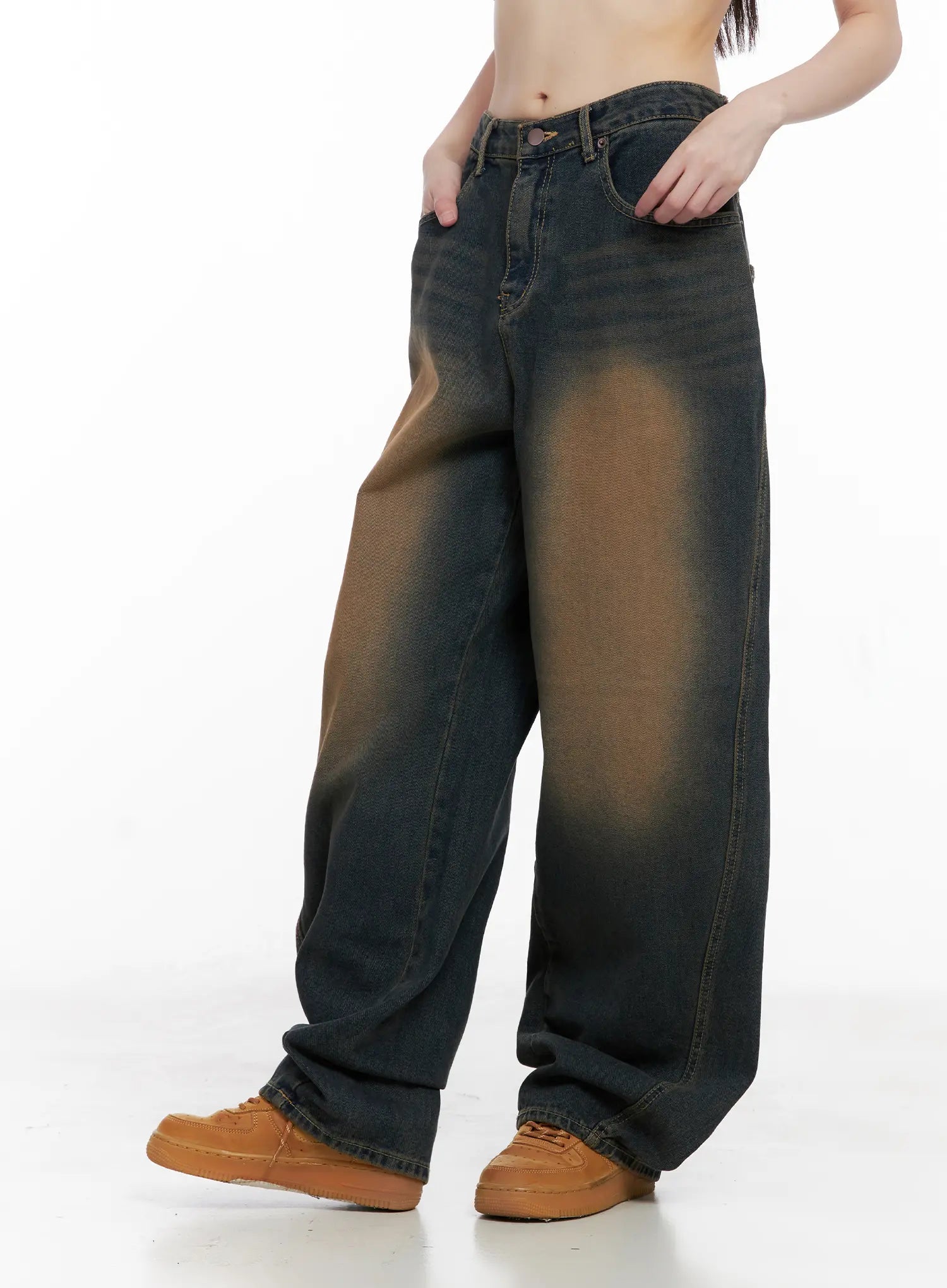 Jaycee Vintage Wash Baggy Jeans CG519