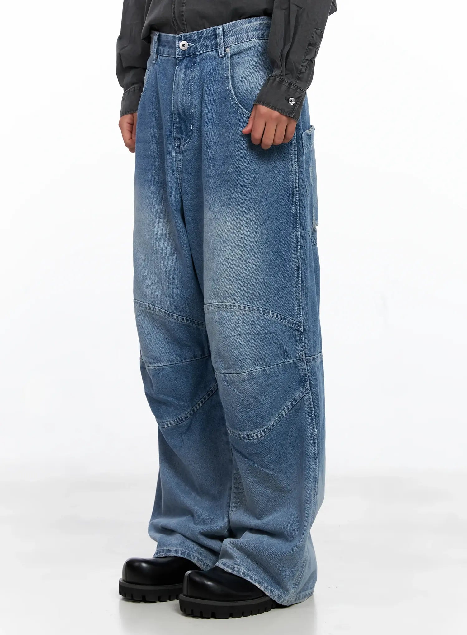 Men's Wide-Leg Biker Jeans IS510