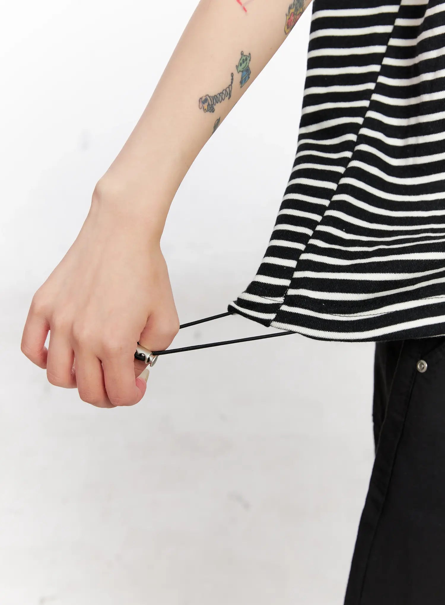 Oversized Striped Sleeveless Hoodie CL525