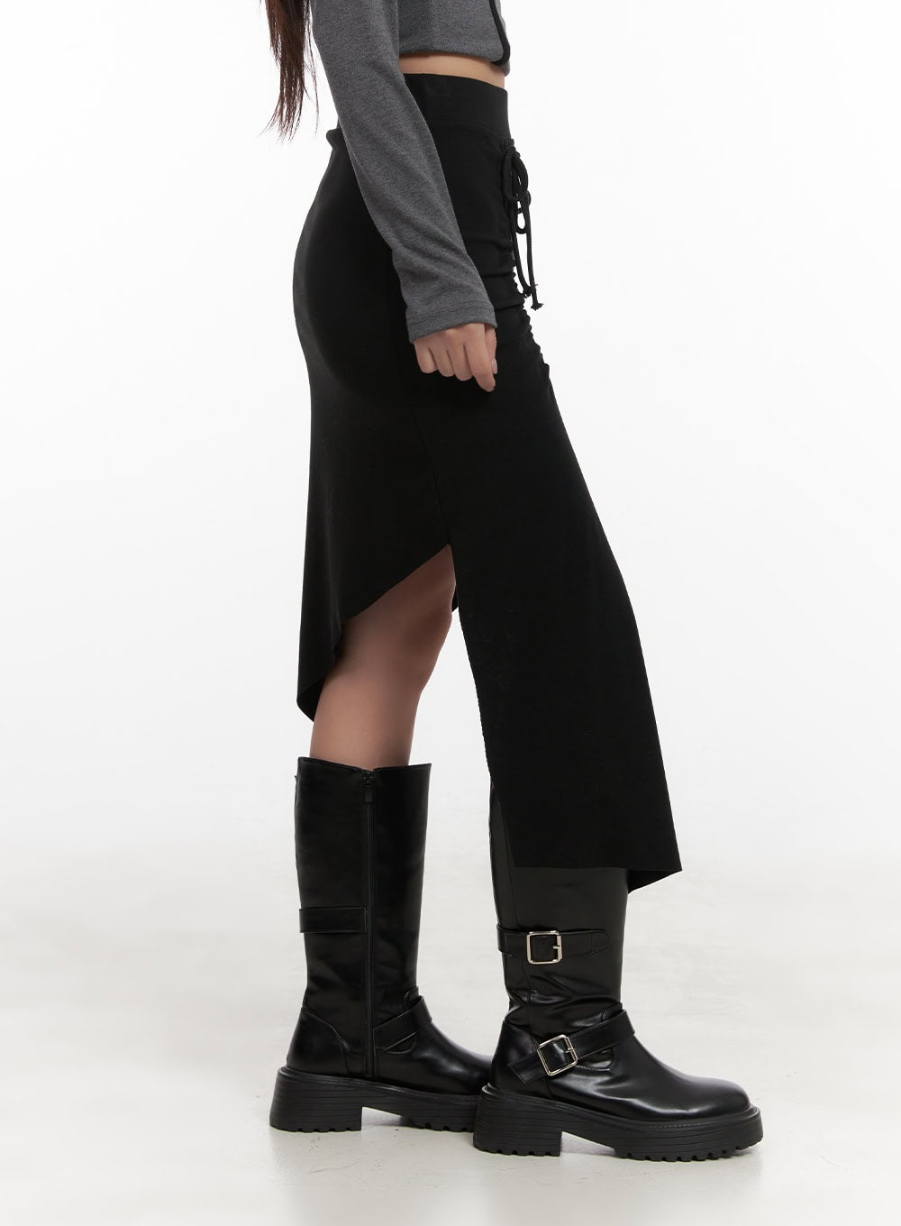 Asymmetric Slim-Fit Midi Skirt CD411