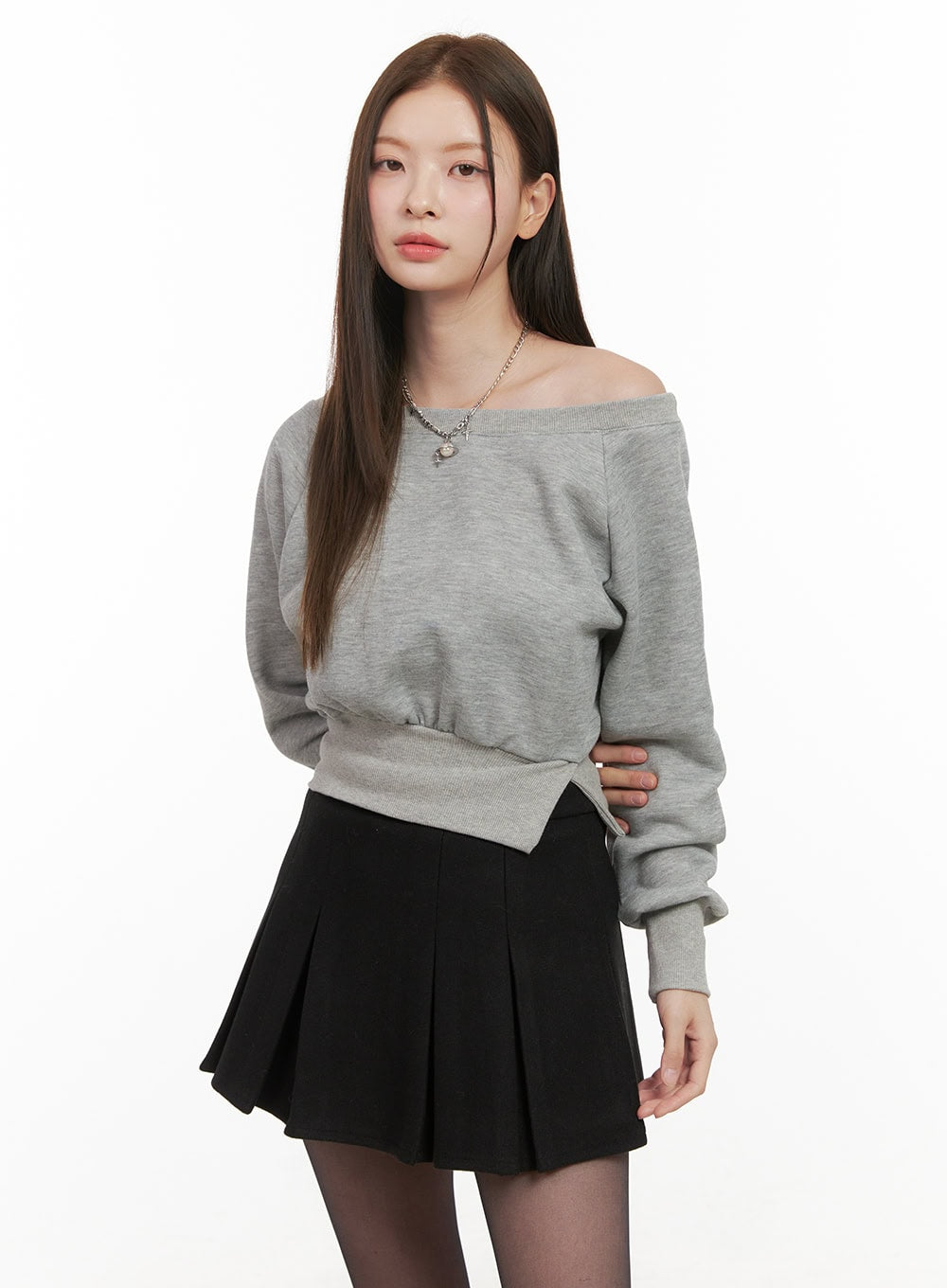 Asymmetric One-Shoulder Crop Sweatshirt OD412