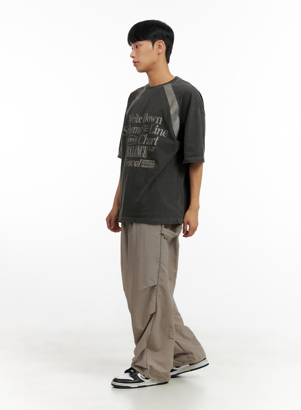 Men's Pintuck Nylon Wide Fit Pants CL429