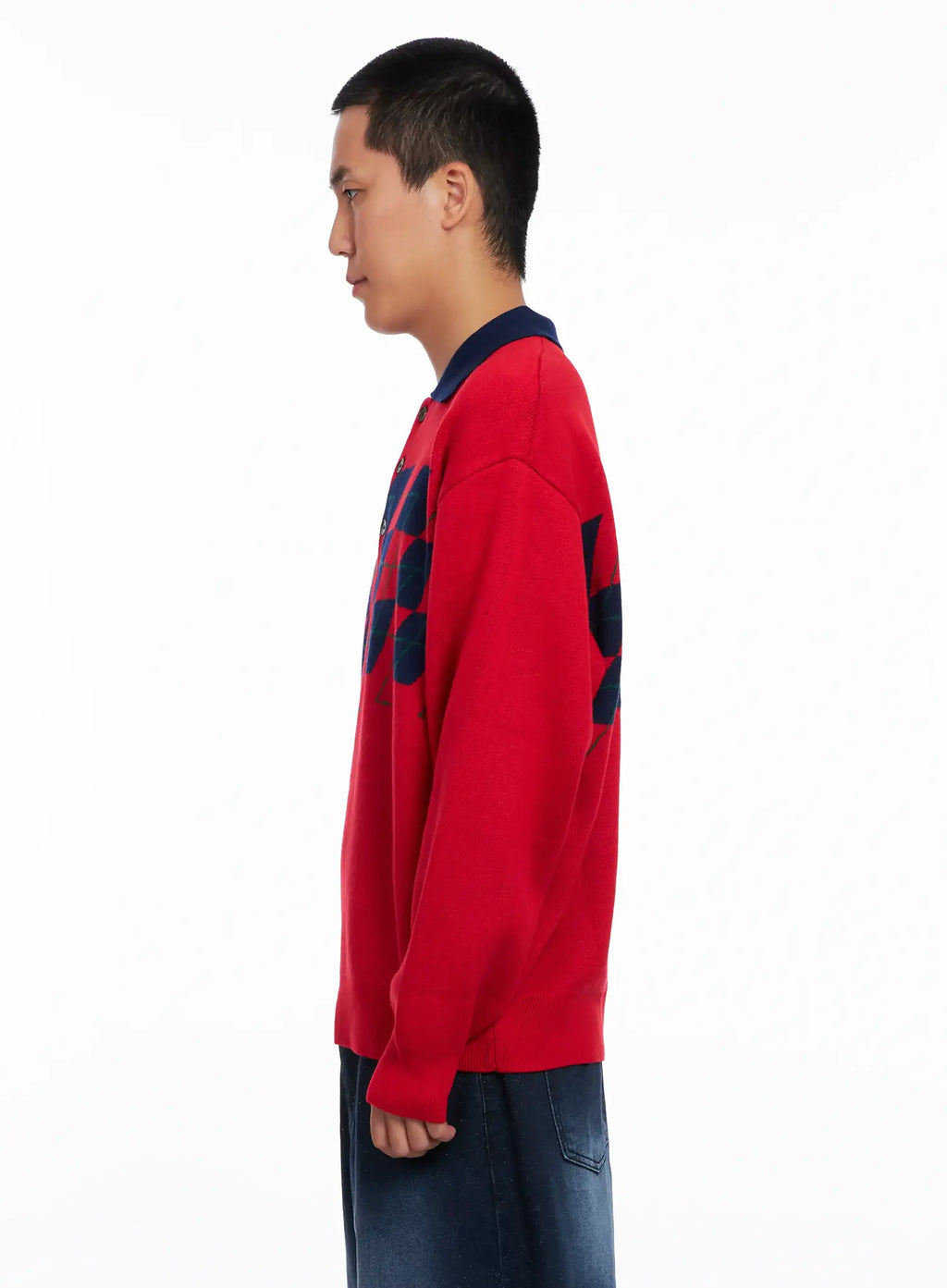 Men's Argyle Henley Knit IS510