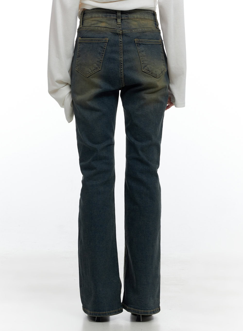 Juno Yellow Slim Bootcut Denim Jeans CS419