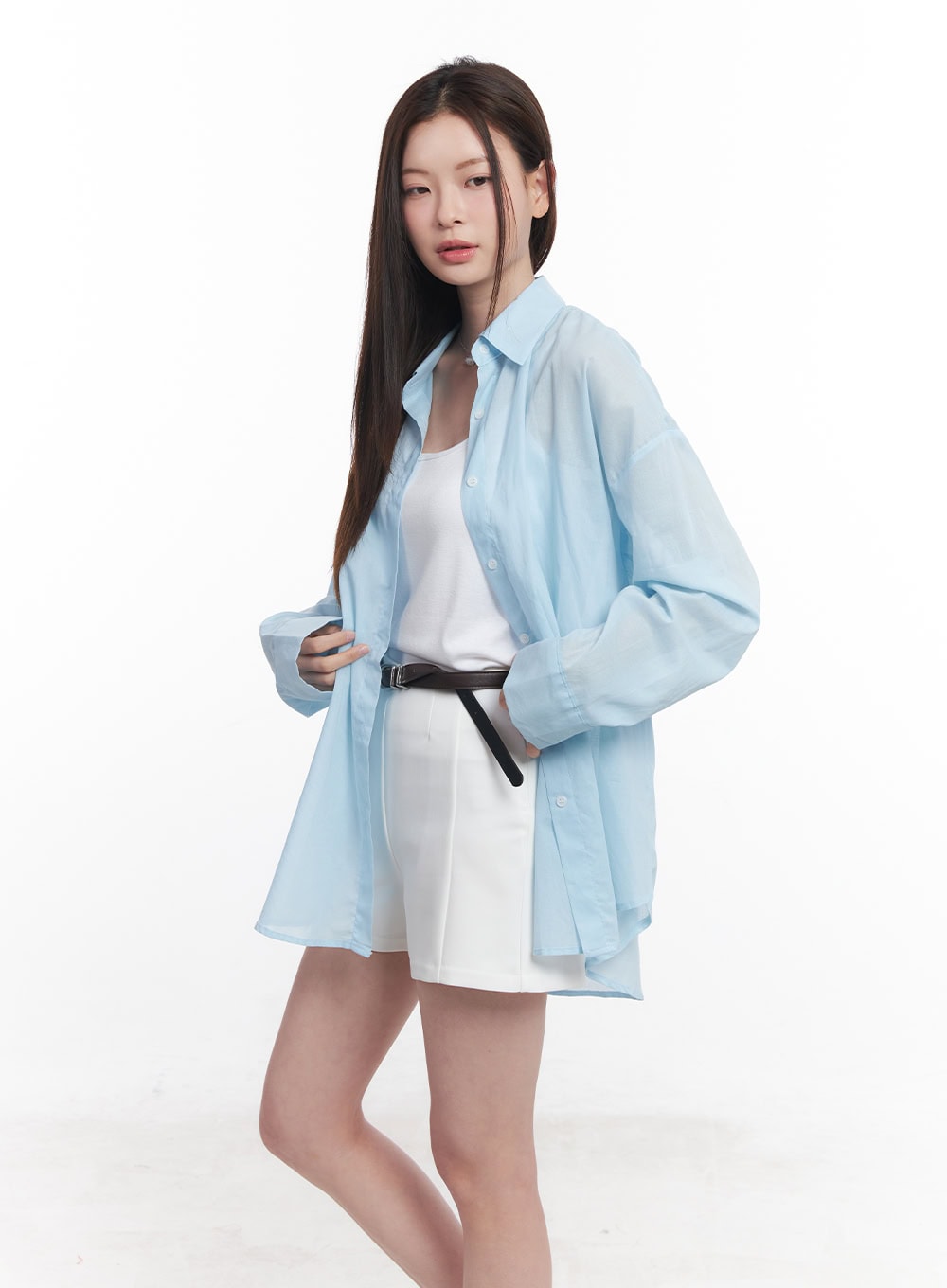 Sheer Cotton Collared Shirt CY515