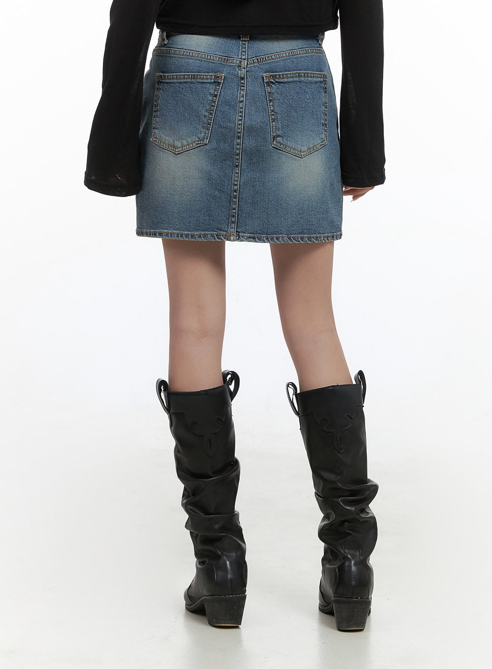 Classic Washed Denim Mini Skirt CS430