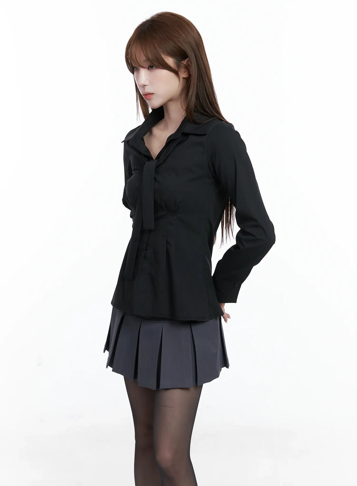 Elegant Front-Tie Blouse CS501