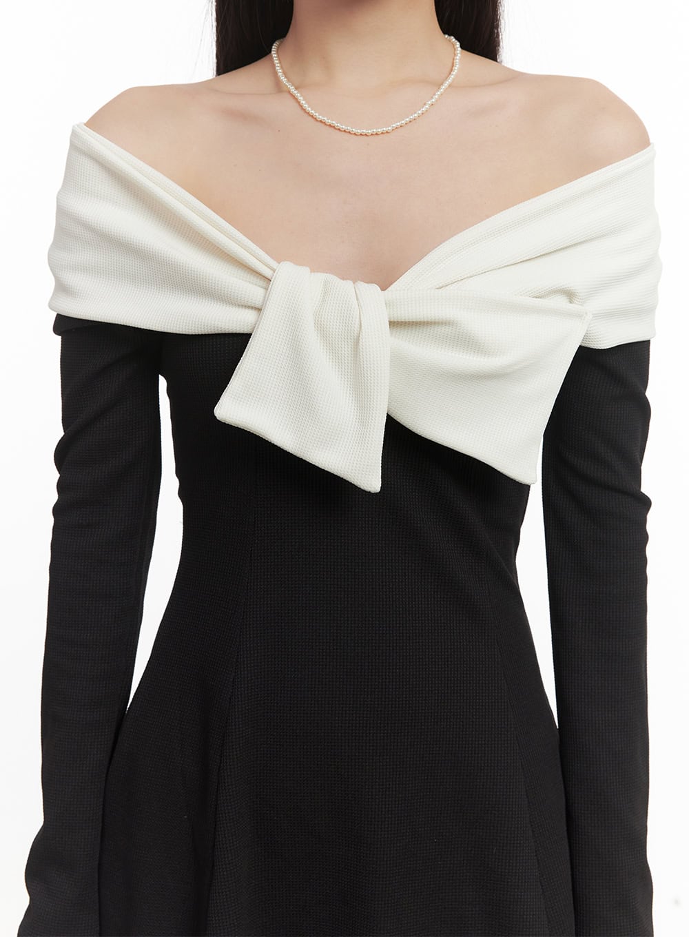 A-Line Ribbon Off-Shoulder Mini Dress CF520