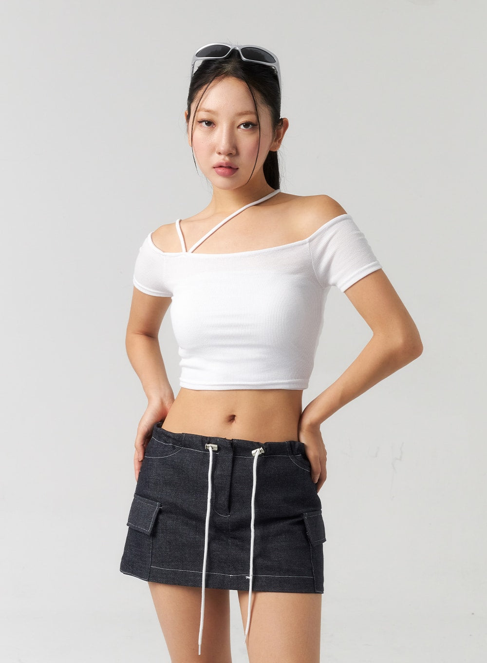 Off-Shoulder Cropped Tee CU326