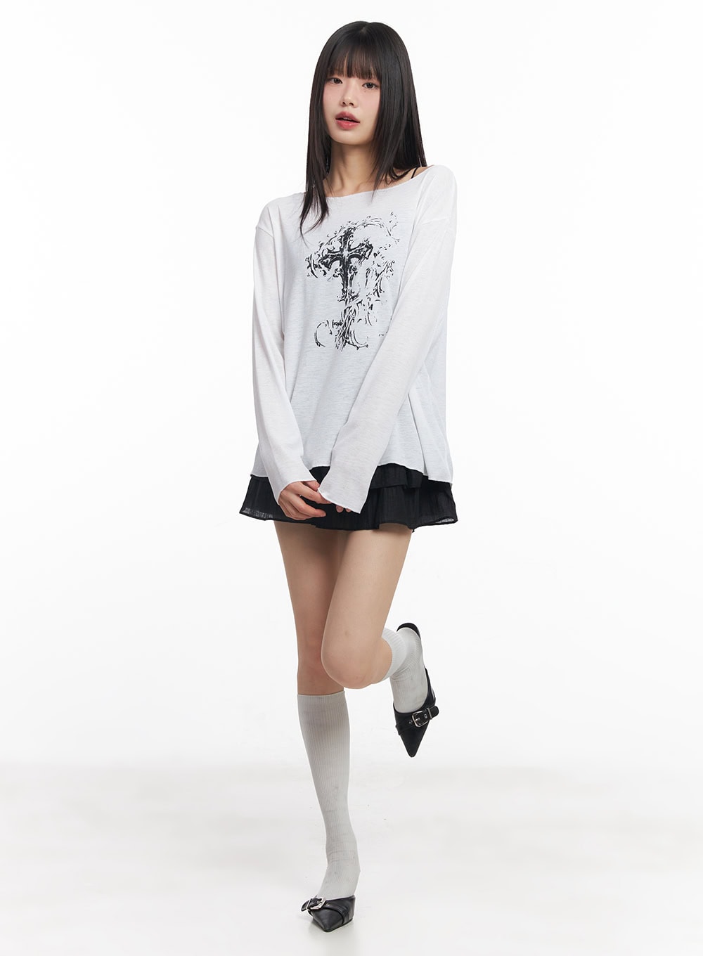 Dreamy Semi-Sheer Graphic Long Sleeve CY514