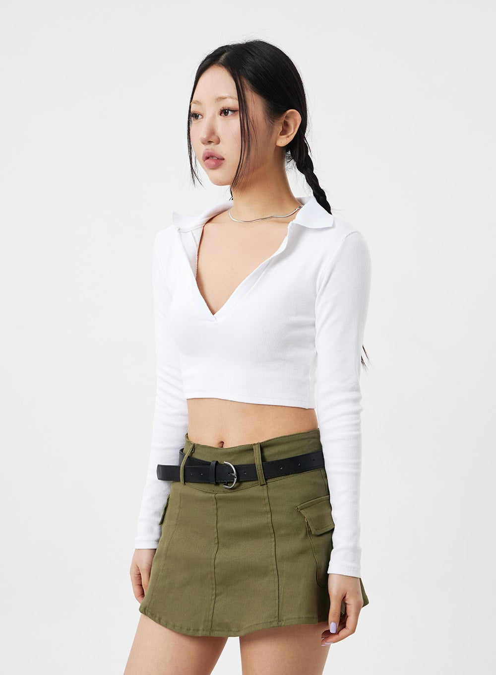 V-Neck Cropped Top CM327