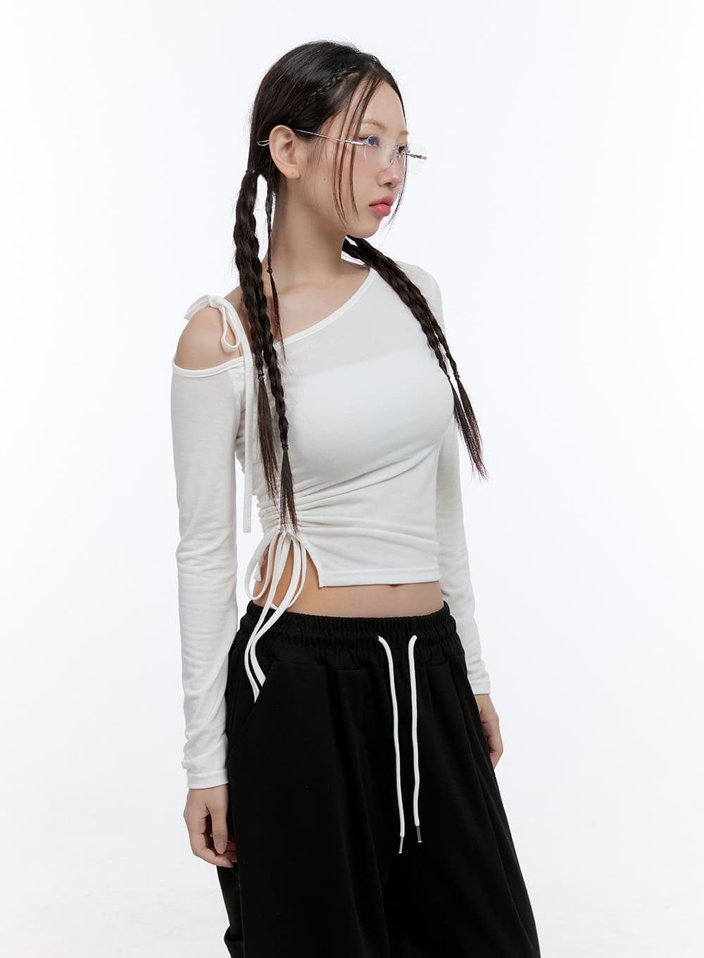 Ruffled One-Shoulder Crop Top CS410