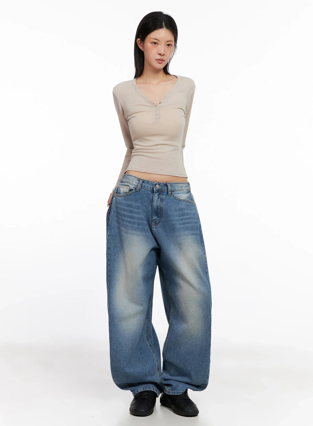 Ruthie Side Pleat Relaxed-Fit Jeans IS515