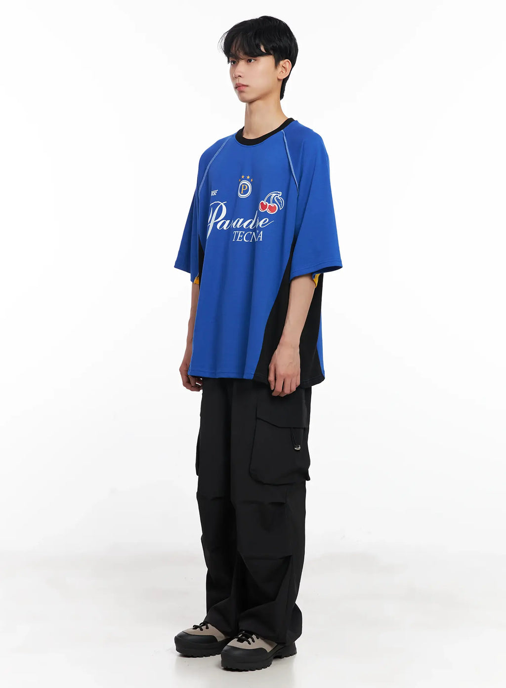 Men's Parachute Wide-Leg Cargo Pants IL504