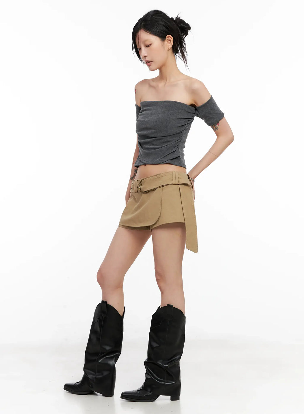 Off-Shoulder Shirred Top CL528