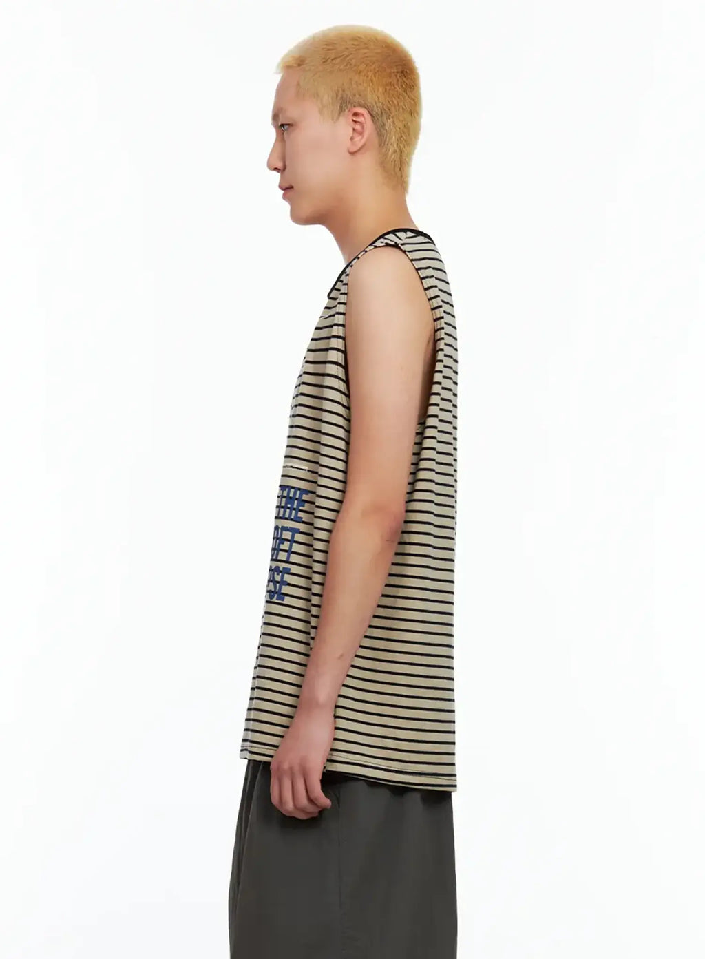 Men's Striped Sleeveless Tee IL511