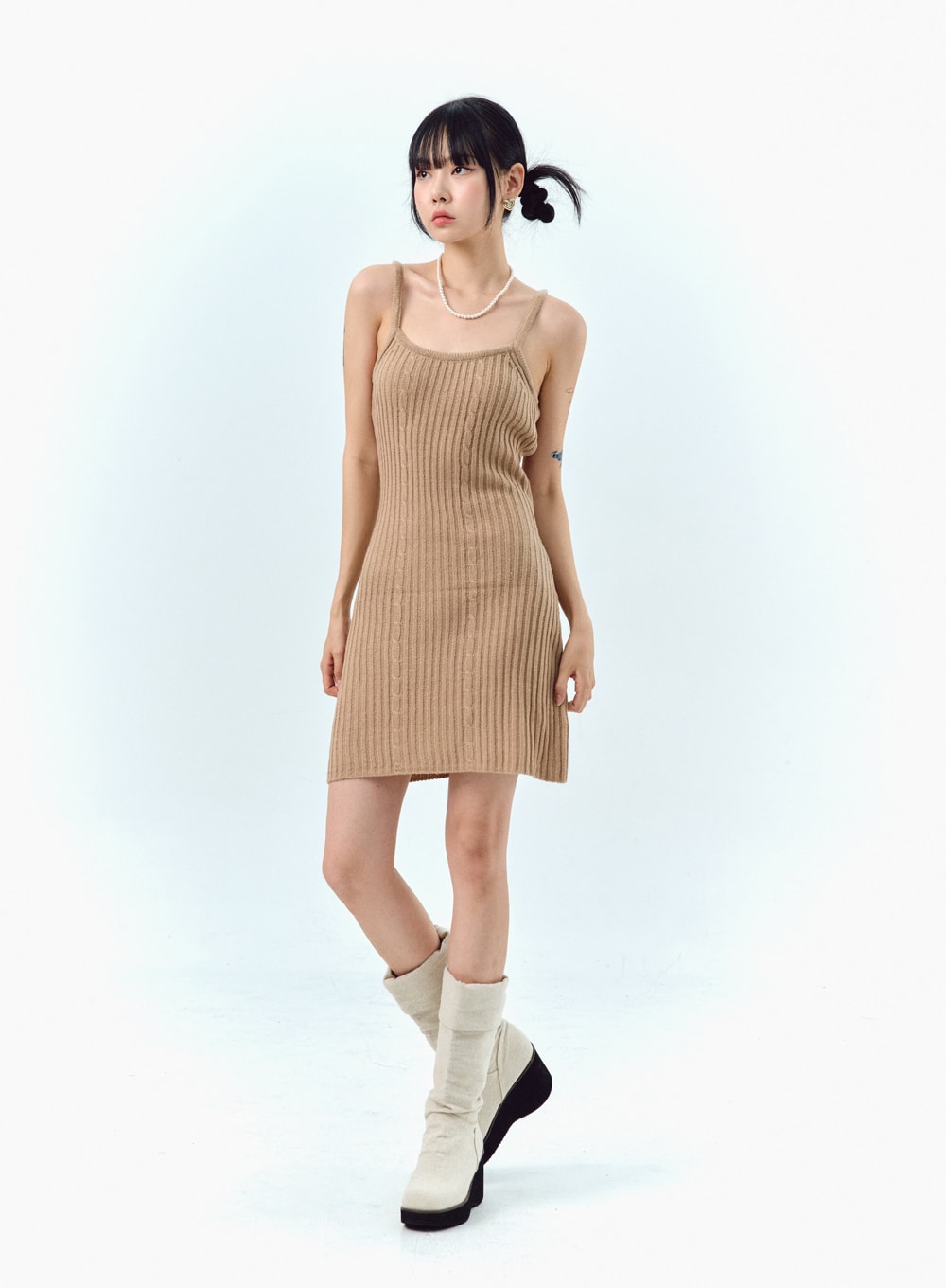 Ribbed Sleeveless Mini Dress IG311