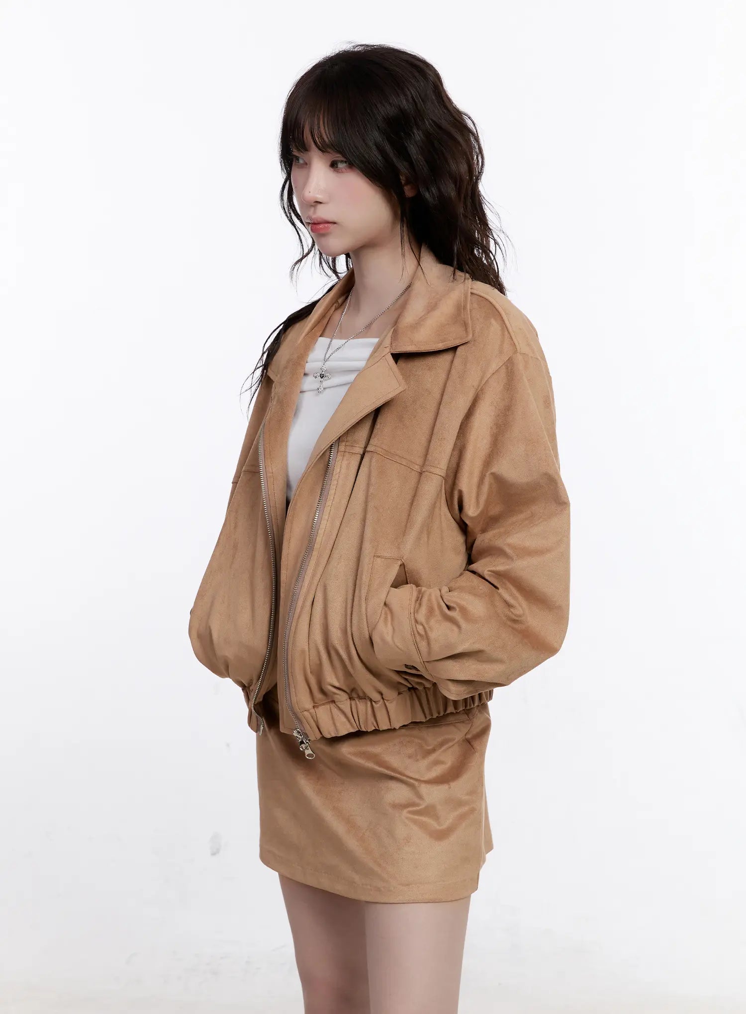 Loose Fit Suede Jacket CO501