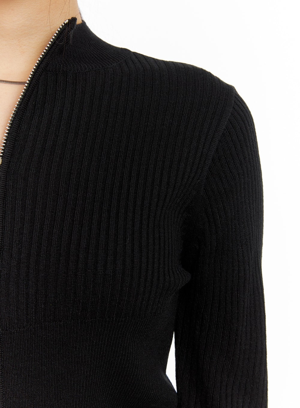 Ribbed Zip-Up Sweater CA409