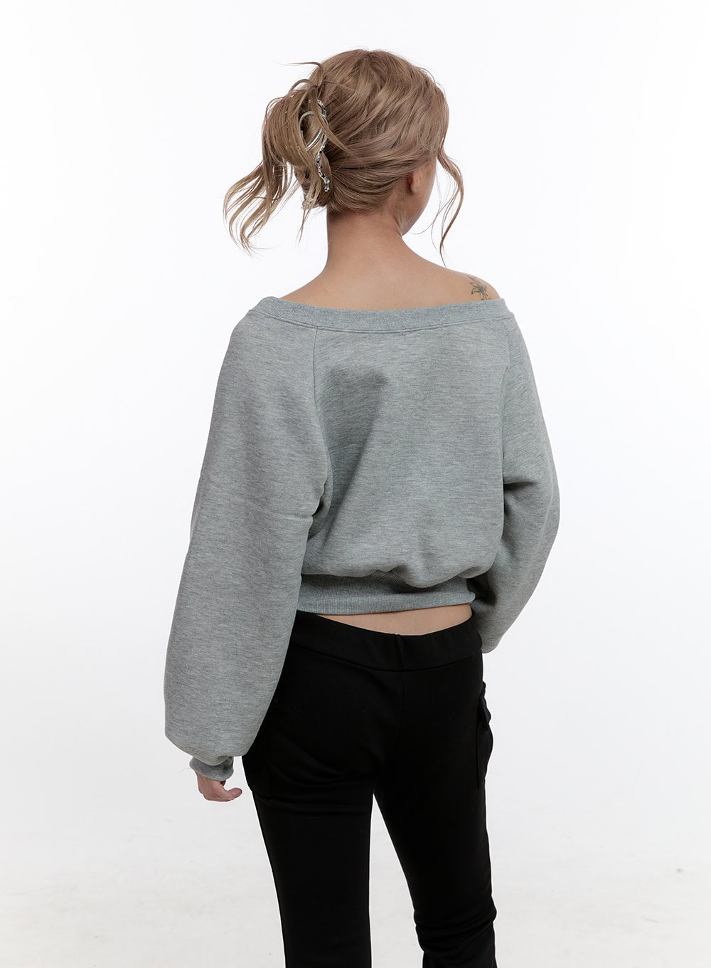 Off Shoulder Crop Sweatshirt CN425