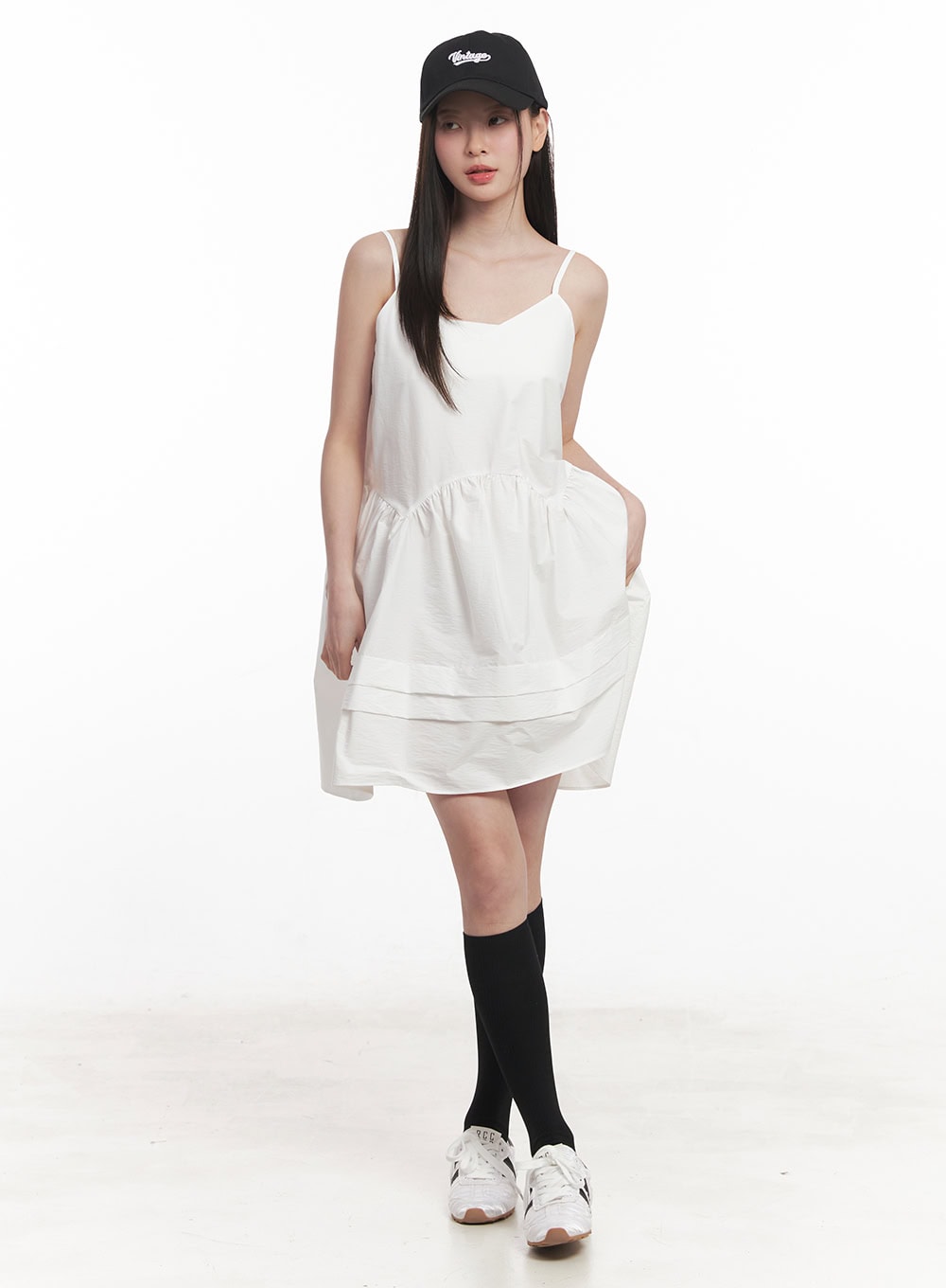 Flare V-Neck Cami Mini Dress IY509