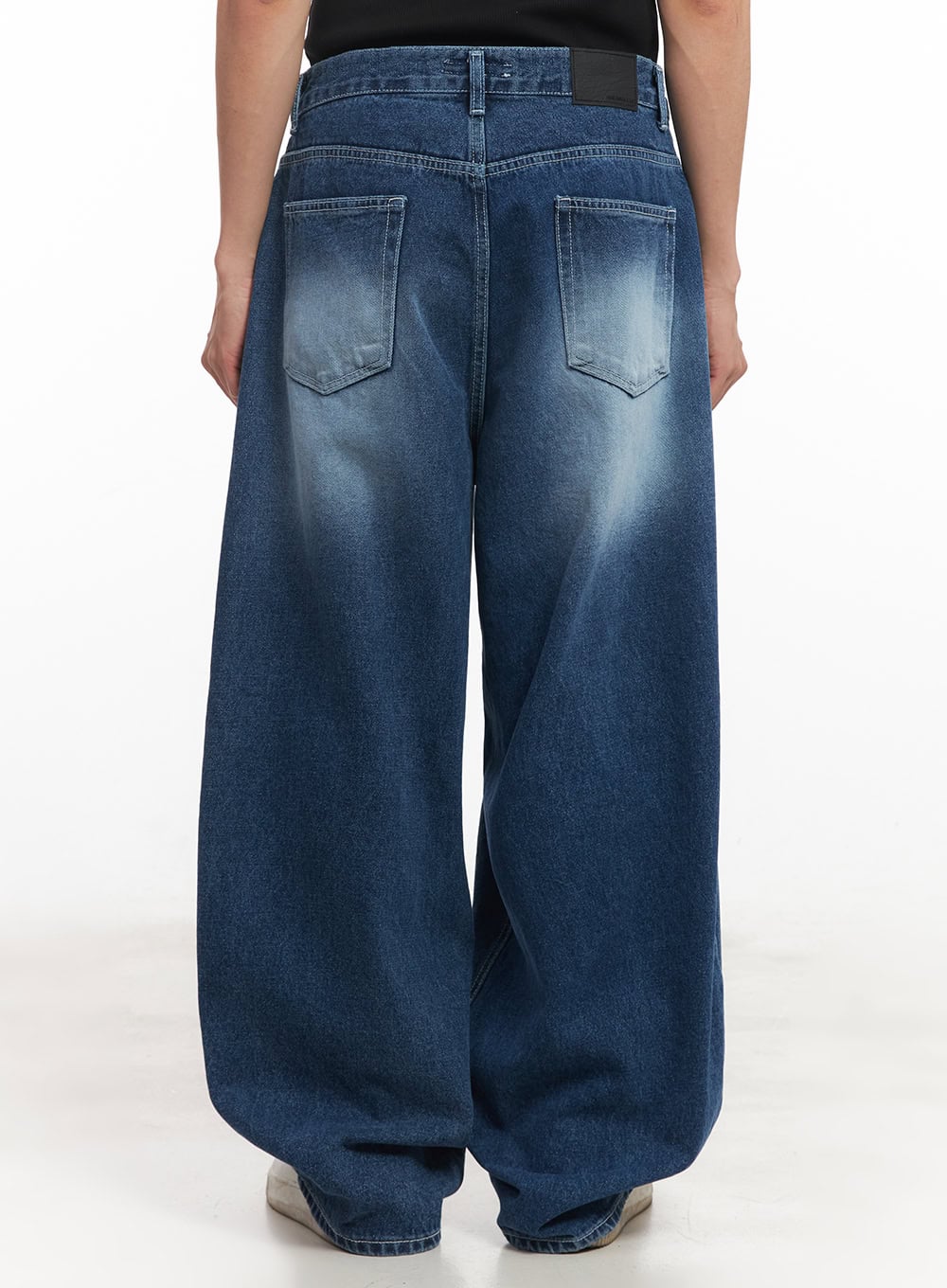 Men's Washed Balloon-Fit Jeans (Blue) IA521