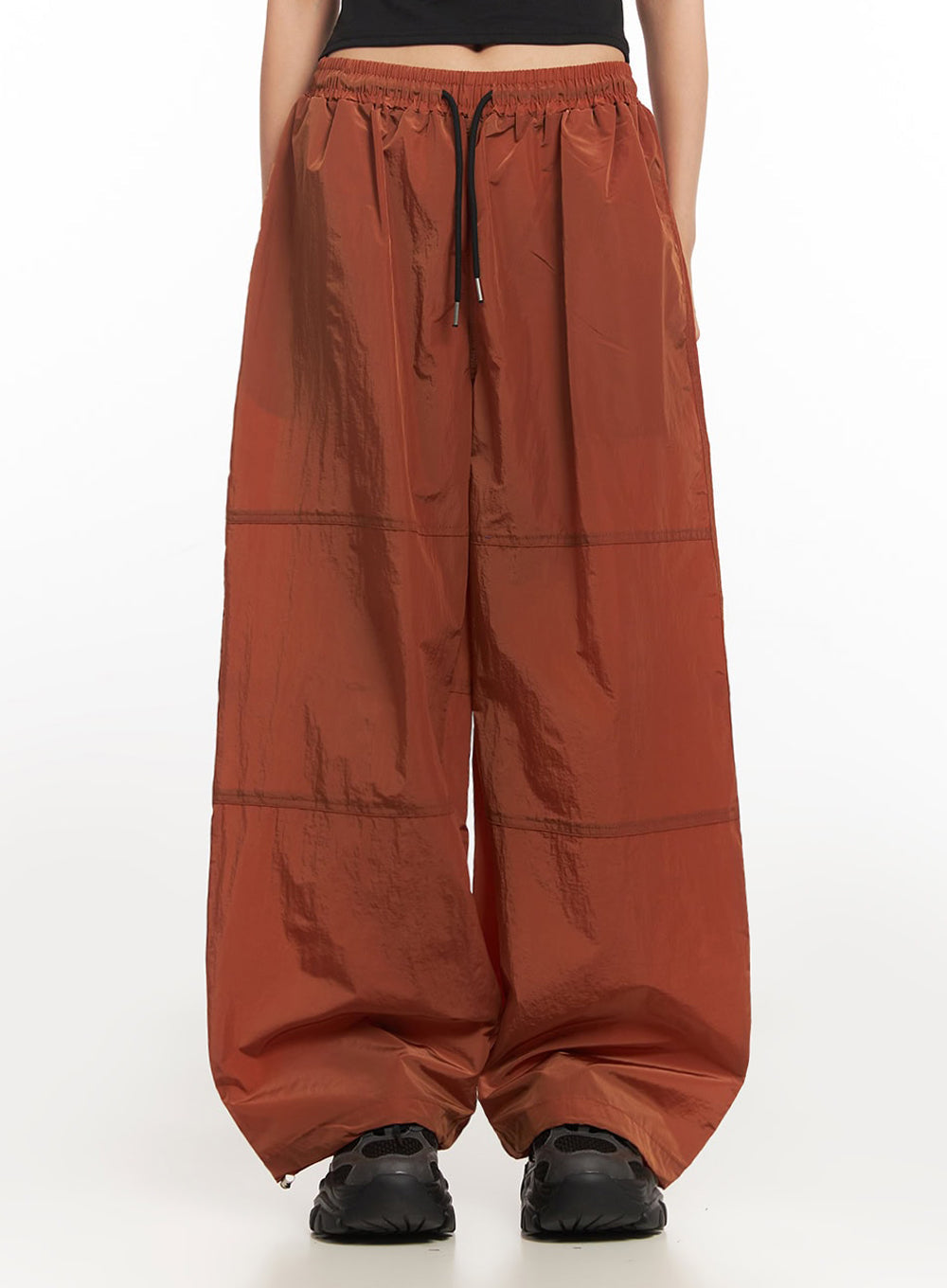 Adjustable Nylon Wide-Leg Pants IA504